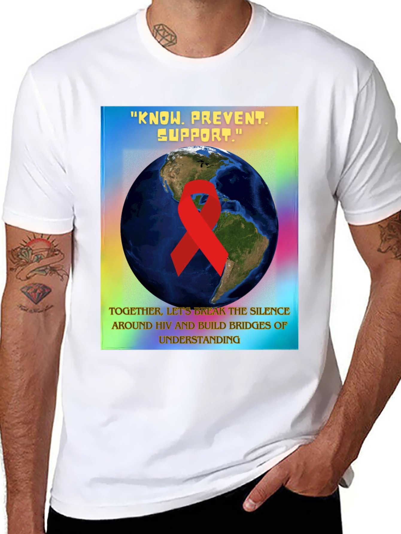 HIV Awareness Graphic Tee - Know Prevent Support