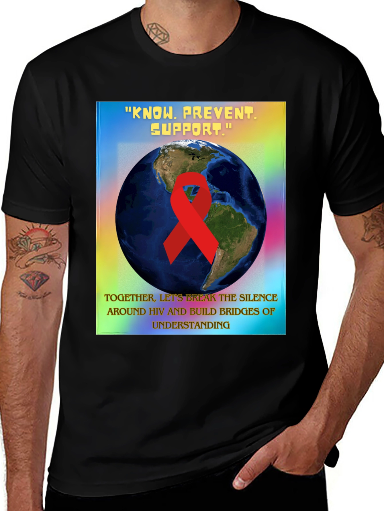 HIV Awareness Graphic Tee - Know Prevent Support
