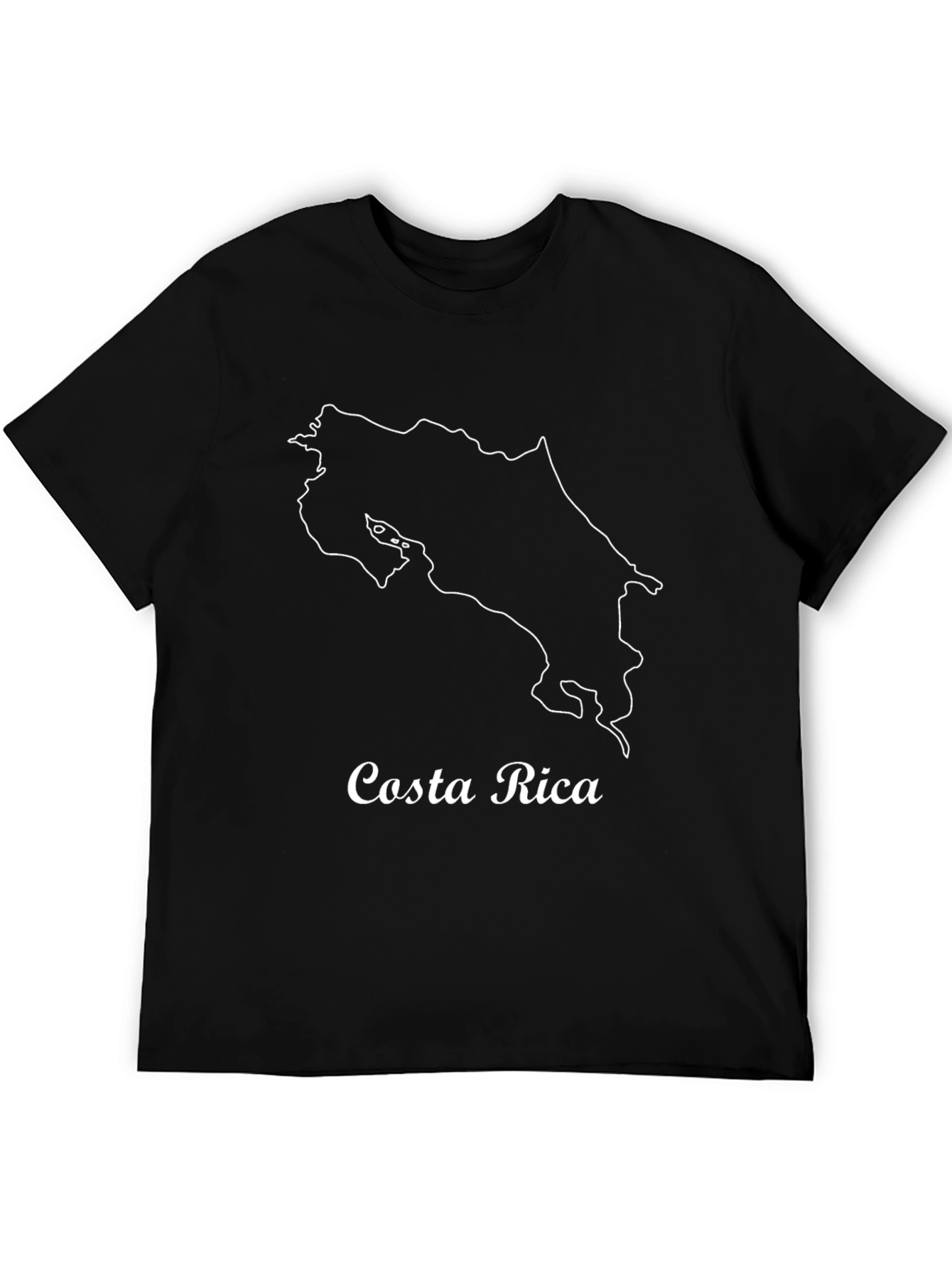 Costa Rica Map Outline Black T-Shirt