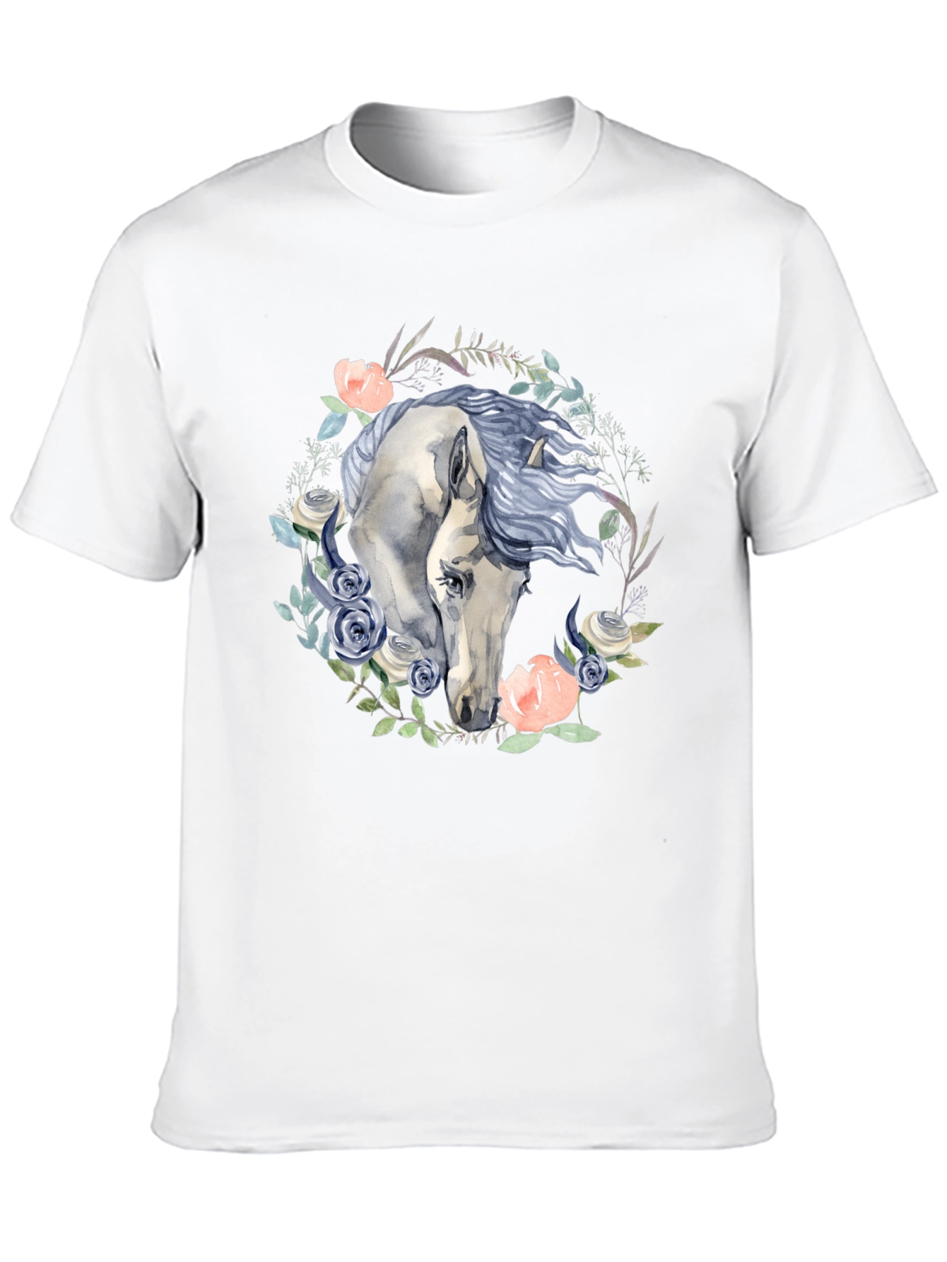 Floral Horse Graphic Tee - Black