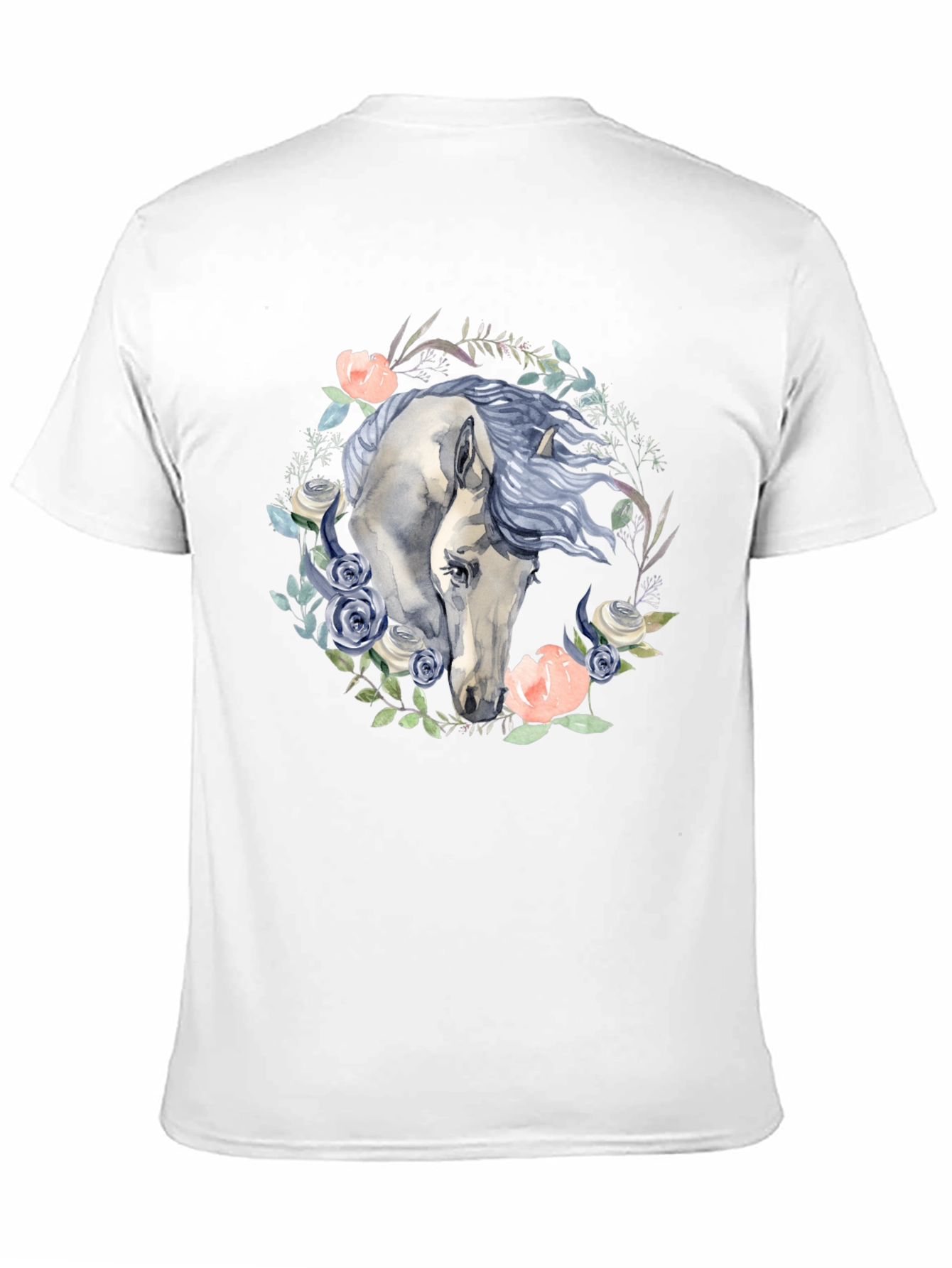 Floral Horse Graphic Tee - Black