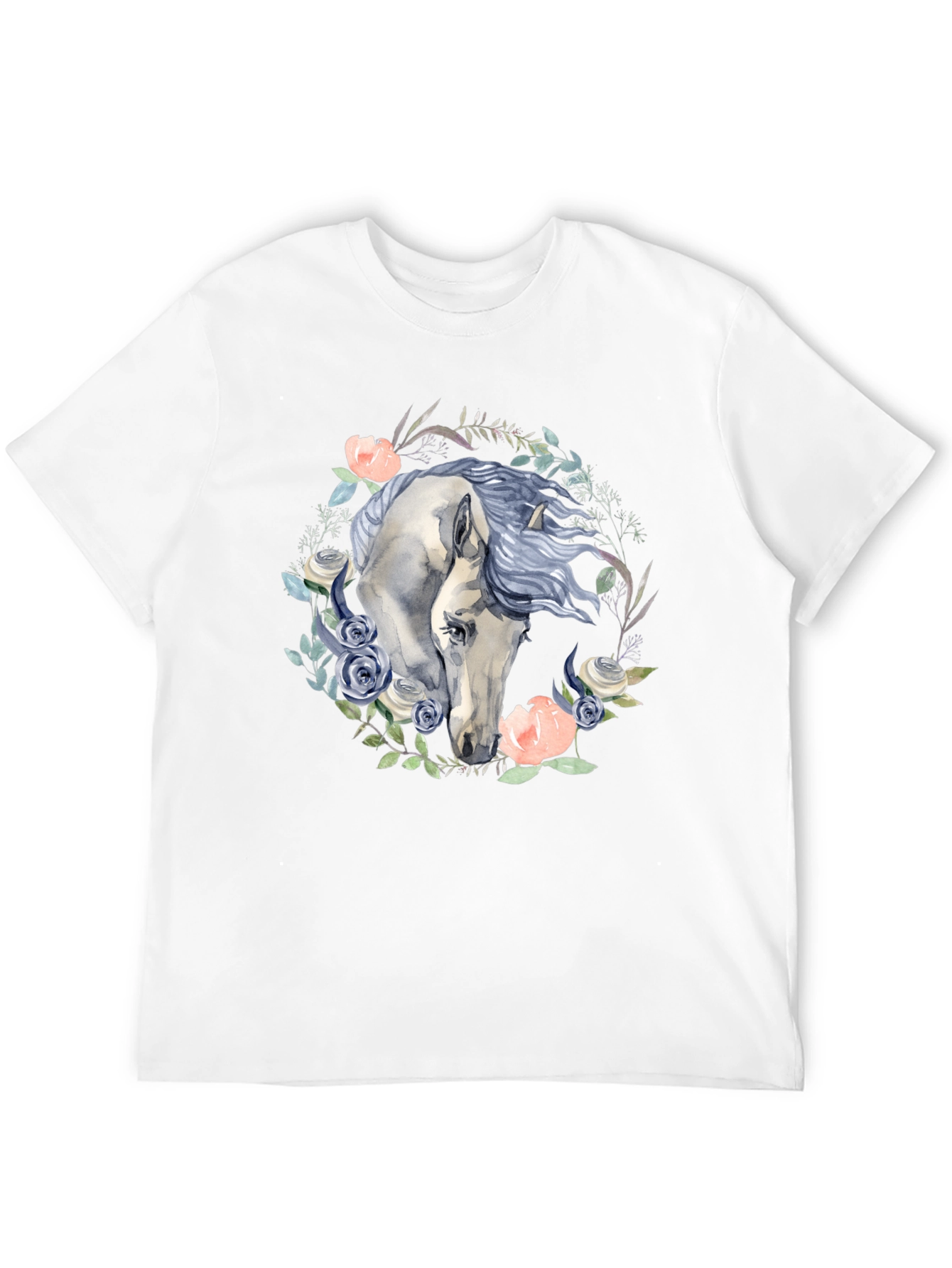 Floral Horse Graphic Tee - Black