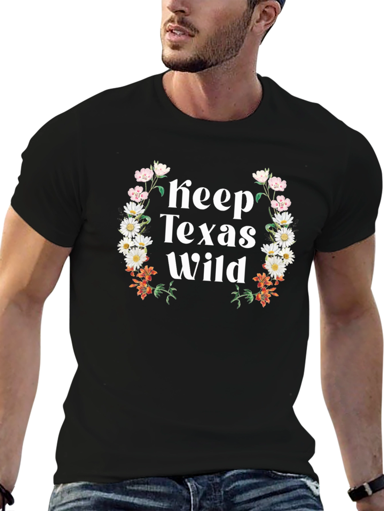 Keep Texas Wild Floral Graphic T-Shirt