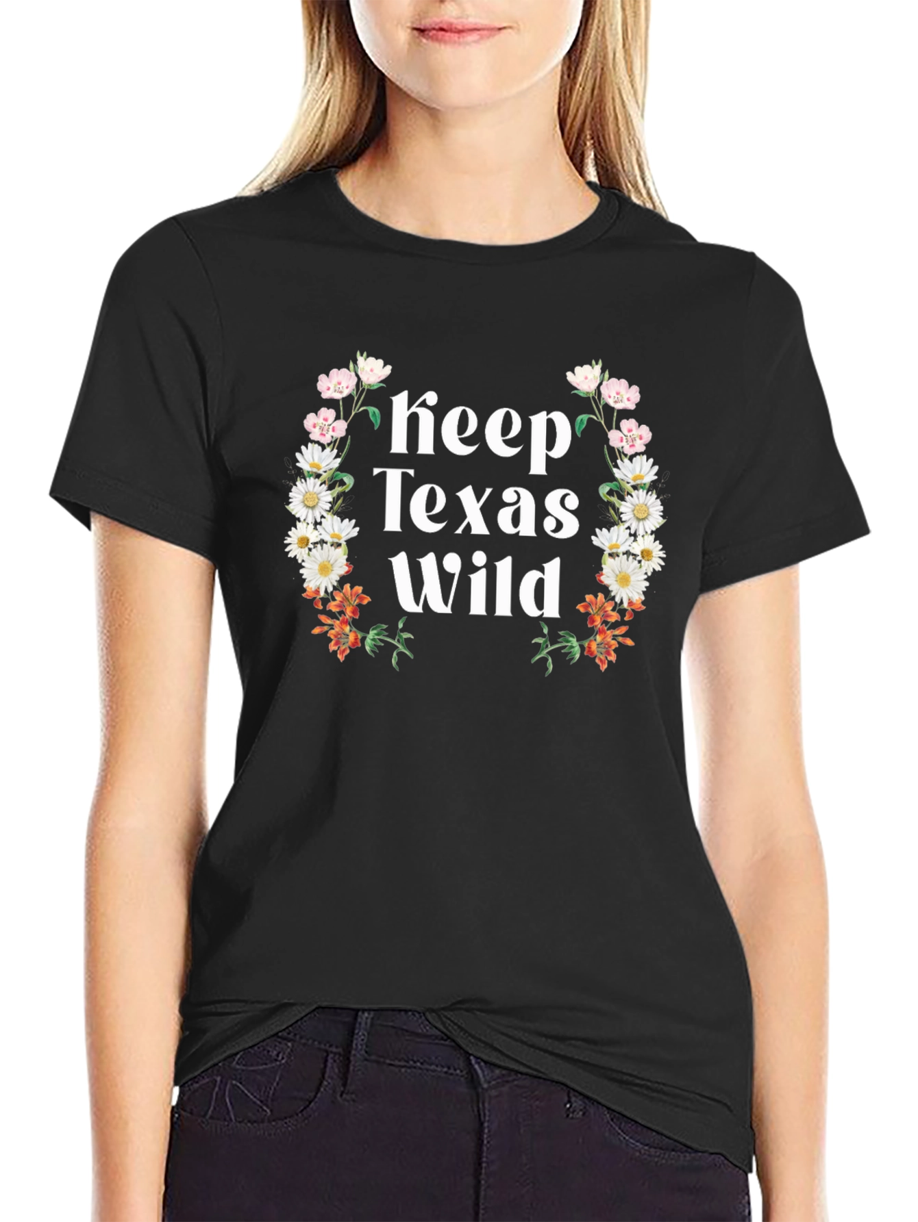 Keep Texas Wild Floral Graphic T-Shirt