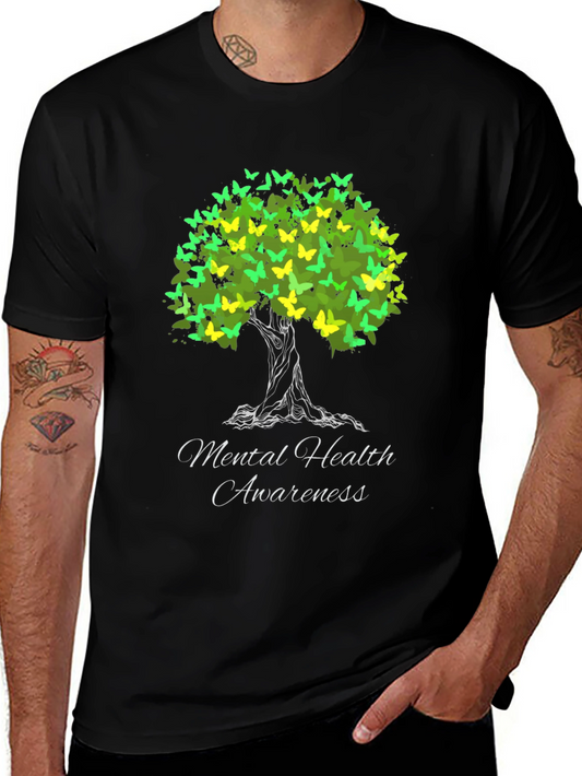 Mental Health Awareness Butterfly Tree T-Shirt