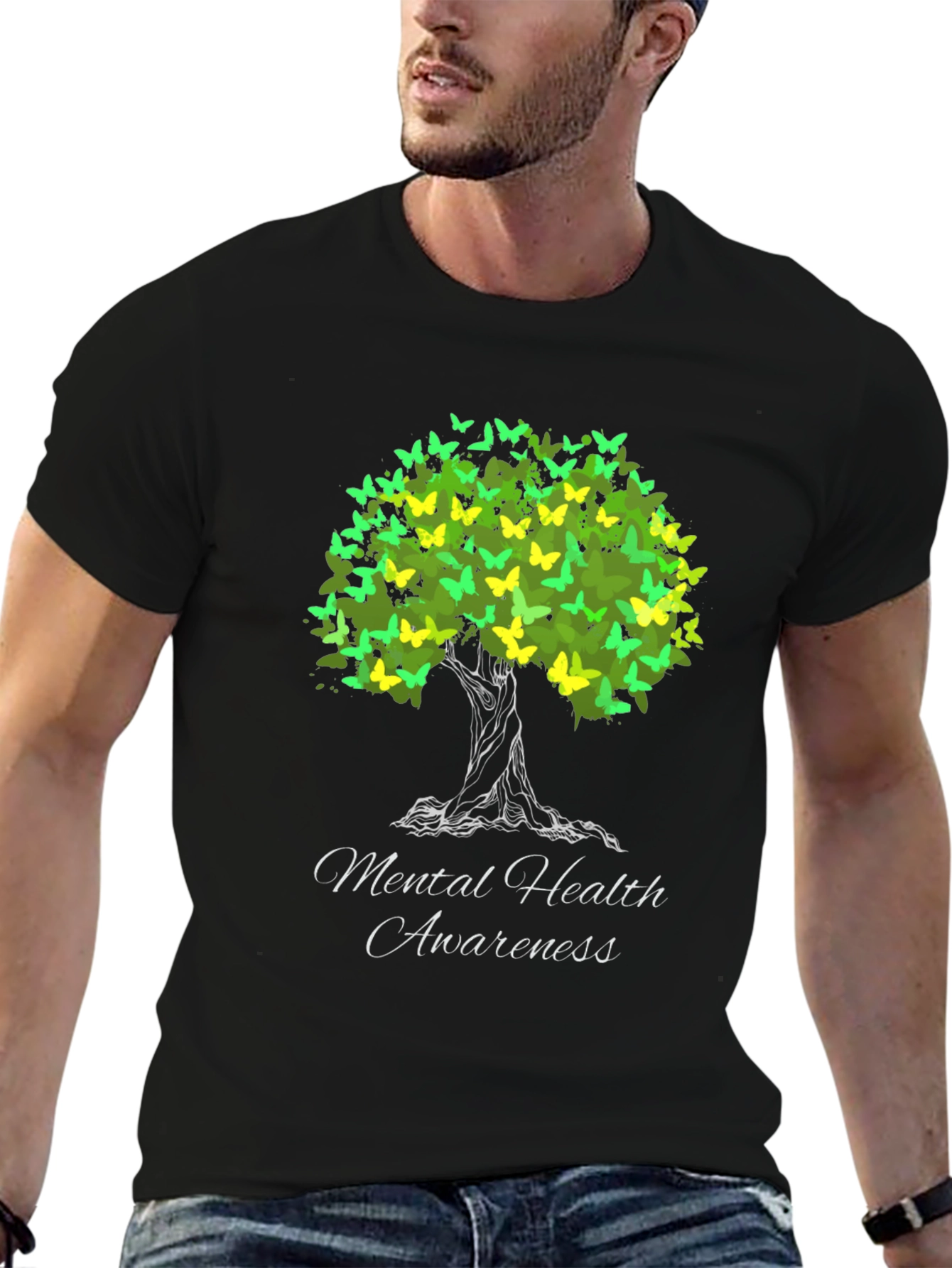 Mental Health Awareness Butterfly Tree T-Shirt