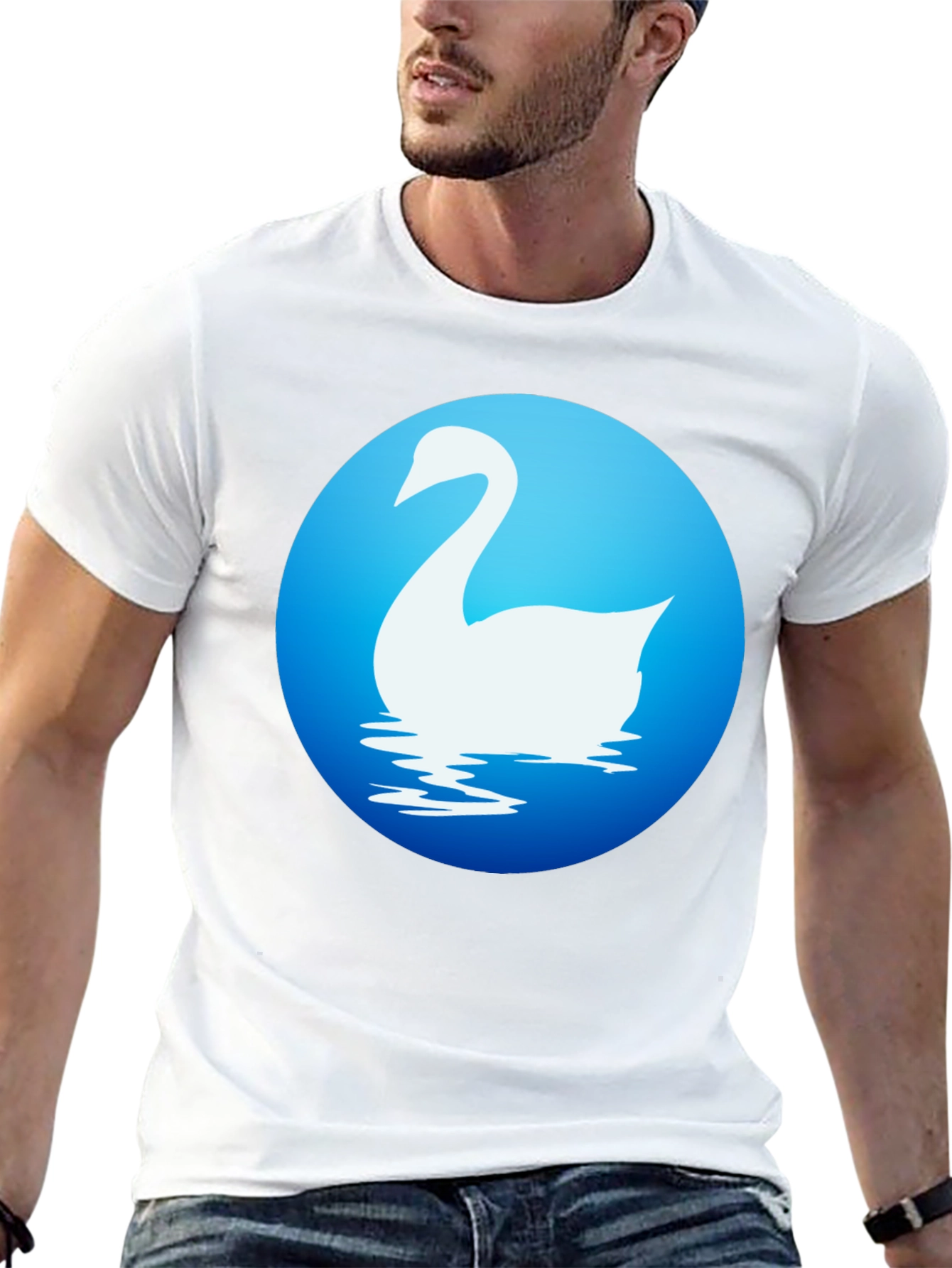 Swan Graphic Tee - Elegant Bird Design Shirt