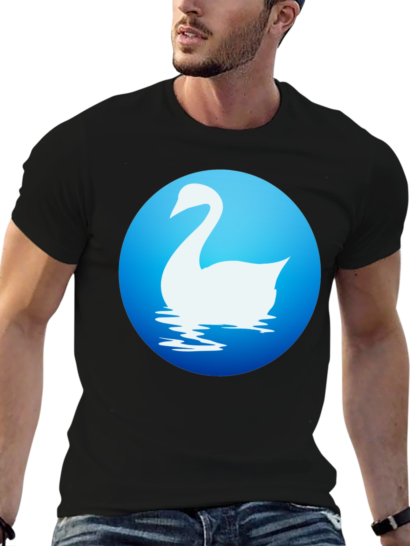 Swan Graphic Tee - Elegant Bird Design Shirt