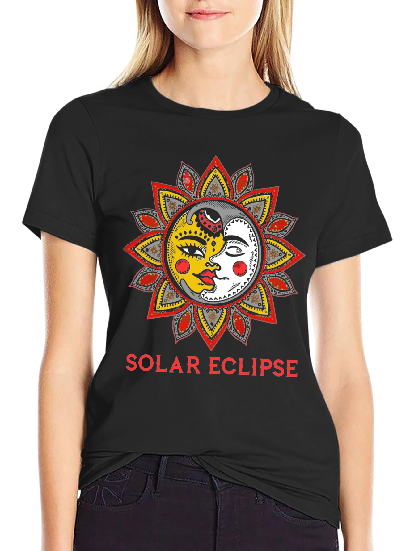 Solar Eclipse Graphic Print T-Shirt - Unisex Fashion Top