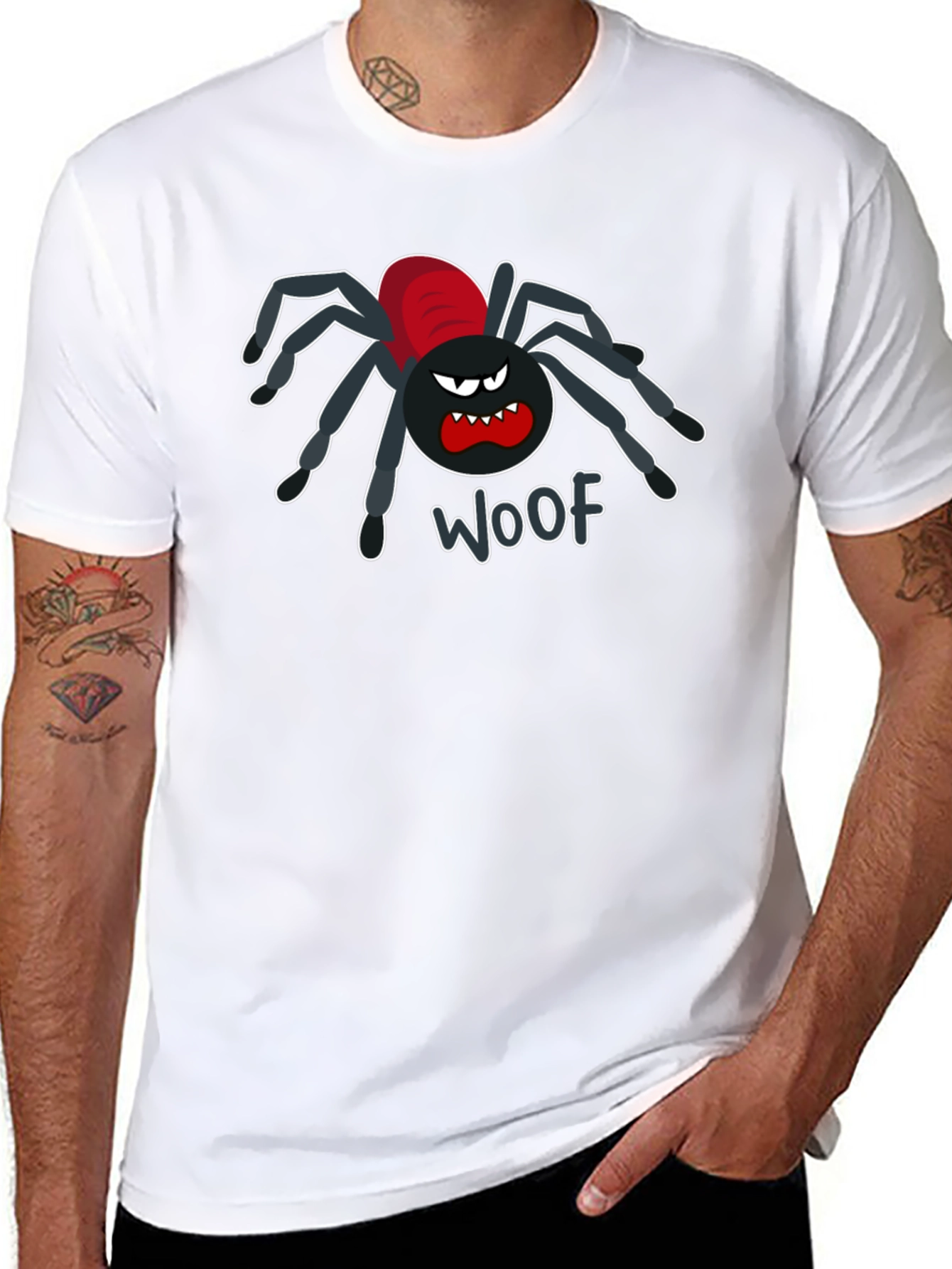 Woof Spider Funny Graphic T-Shirt