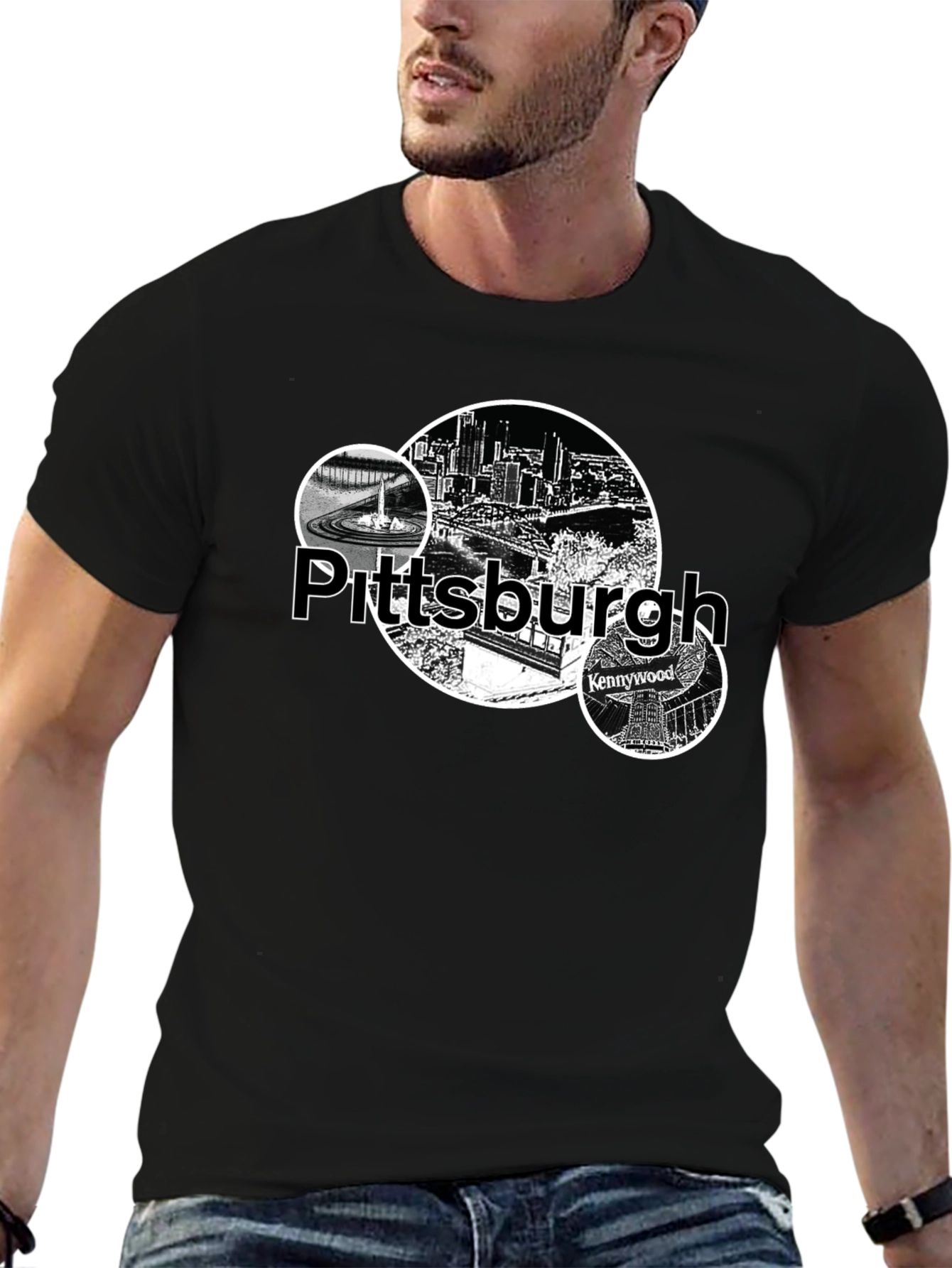 Pittsburgh Cityscape Graphic Tee - Black