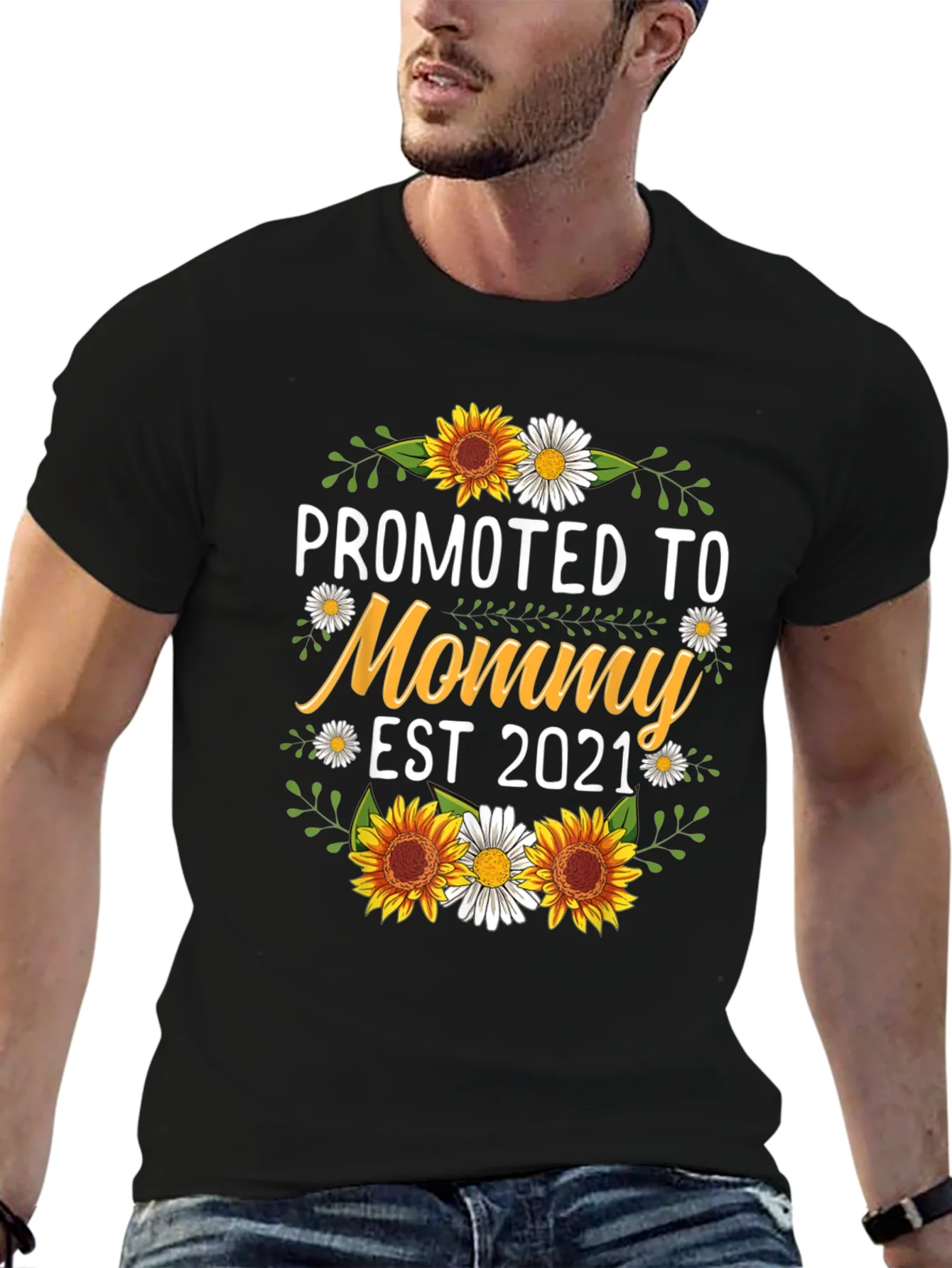 Promoted to Mommy EST 2021 Graphic Tee