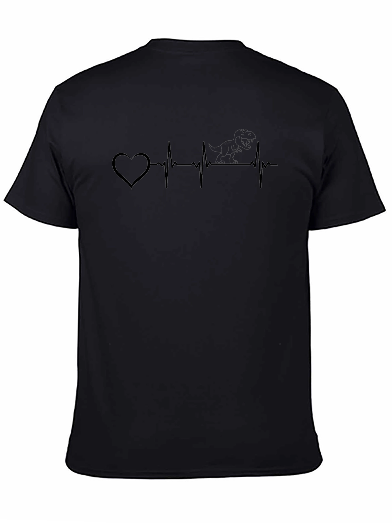 Dino Heartbeat T-Shirt - Black