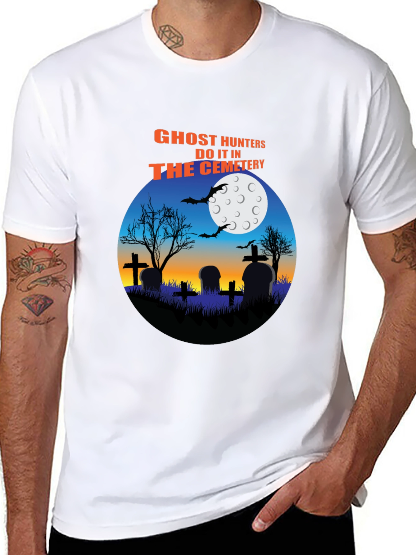 Ghost Hunters Cemetery T-Shirt Halloween Tee