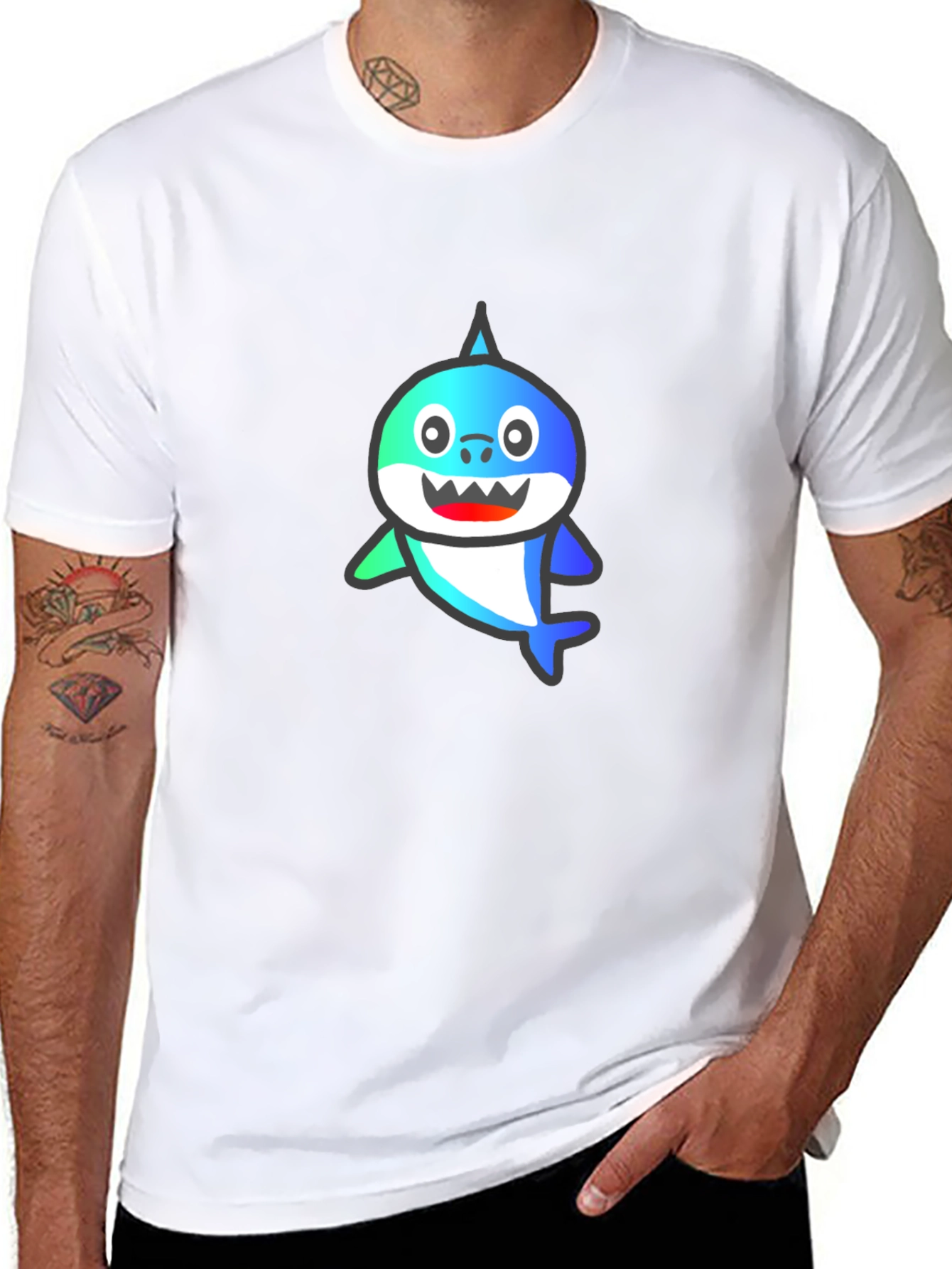 Baby Shark Black T-Shirt - Fun Cartoon Tee