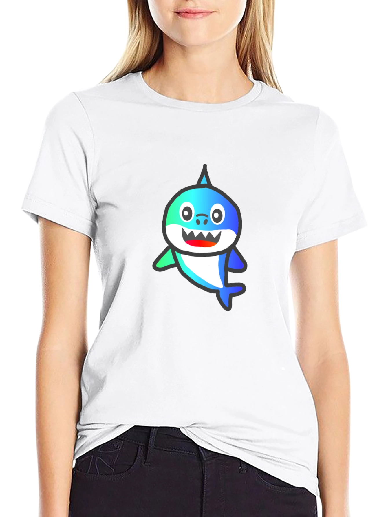 Baby Shark Black T-Shirt - Fun Cartoon Tee