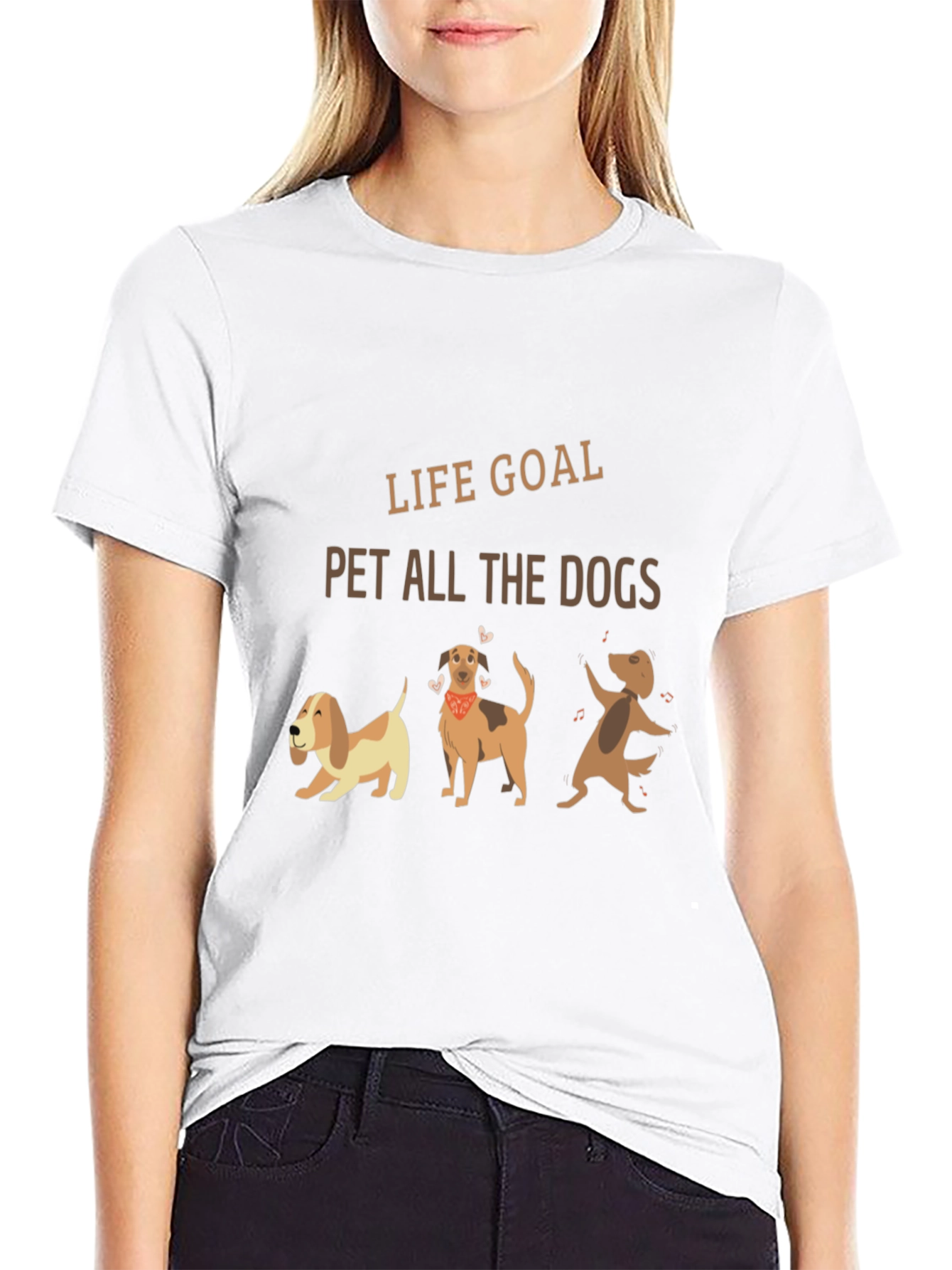 Life Goal Pet All The Dogs Black T-Shirt