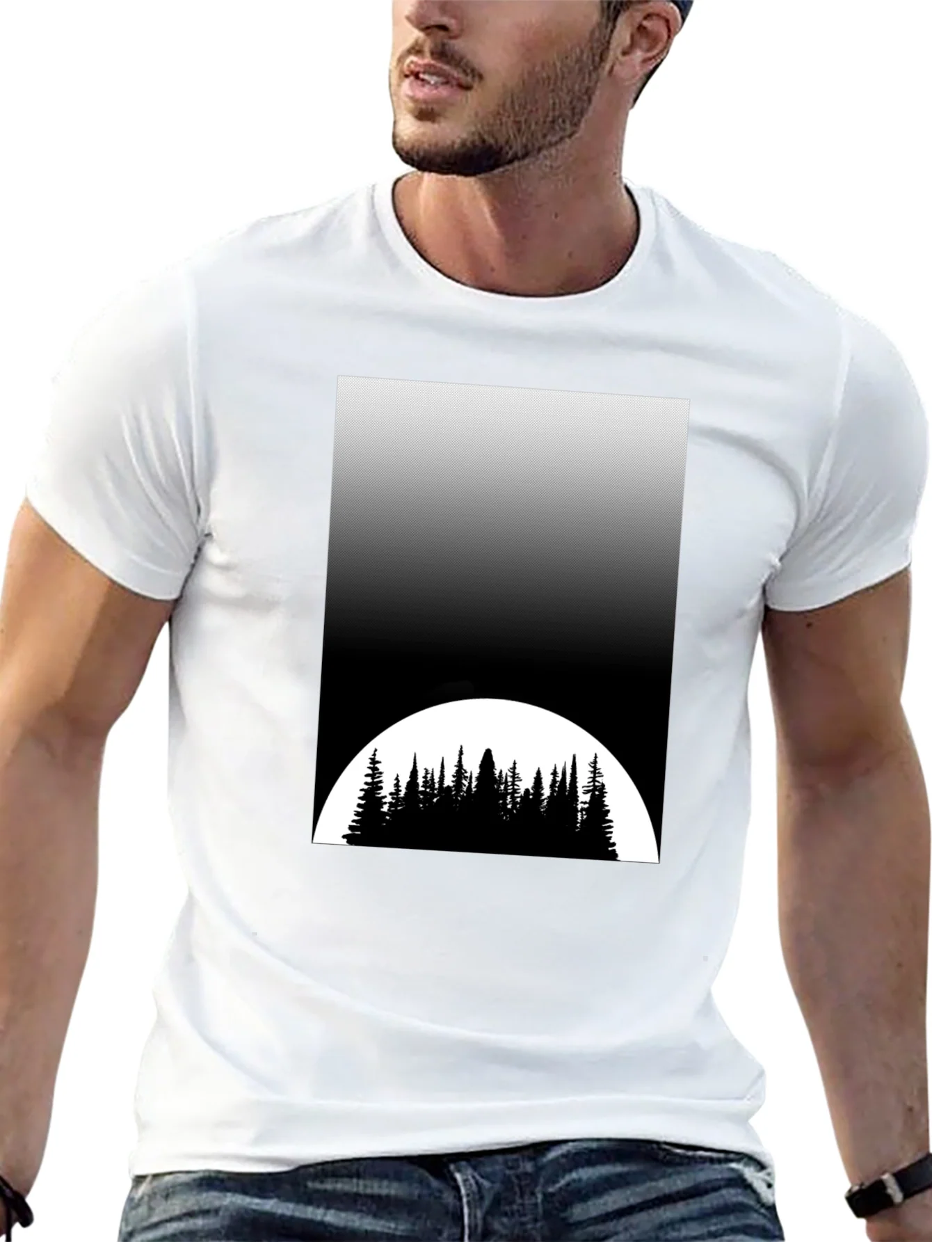 Nature Scene Black T-Shirt