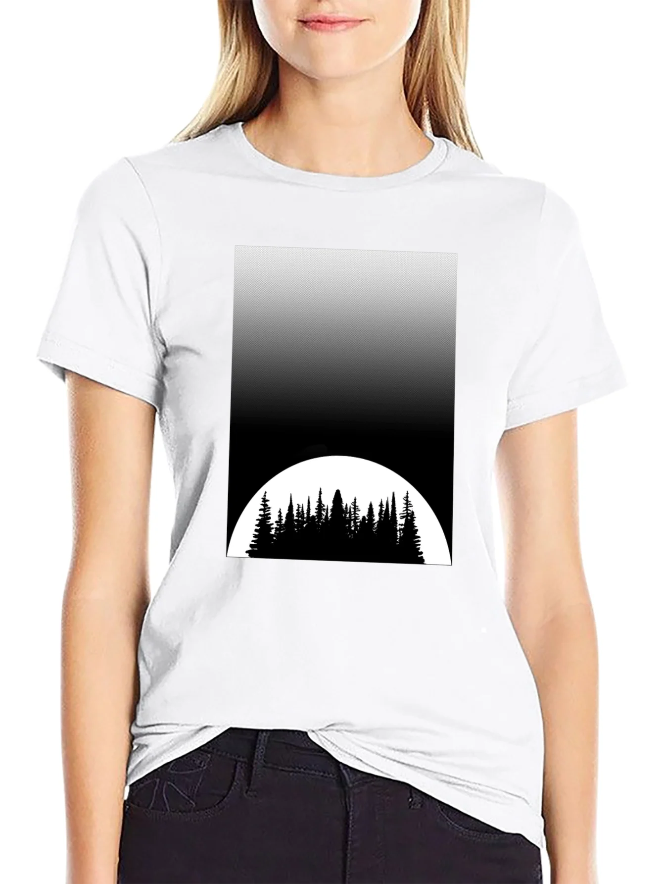 Nature Scene Black T-Shirt