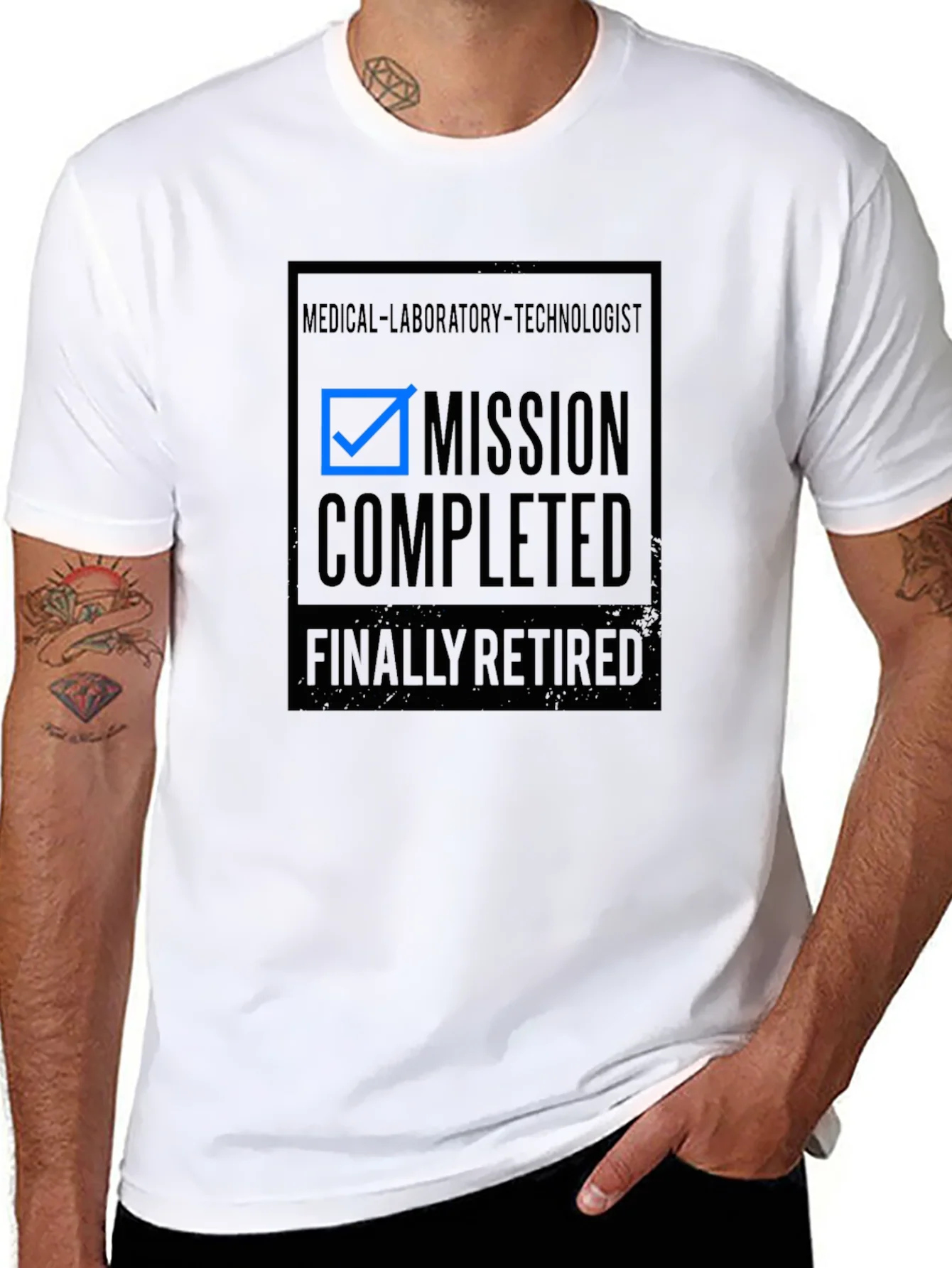 Medical Lab Tech Retirement T-Shirt Mission Complete