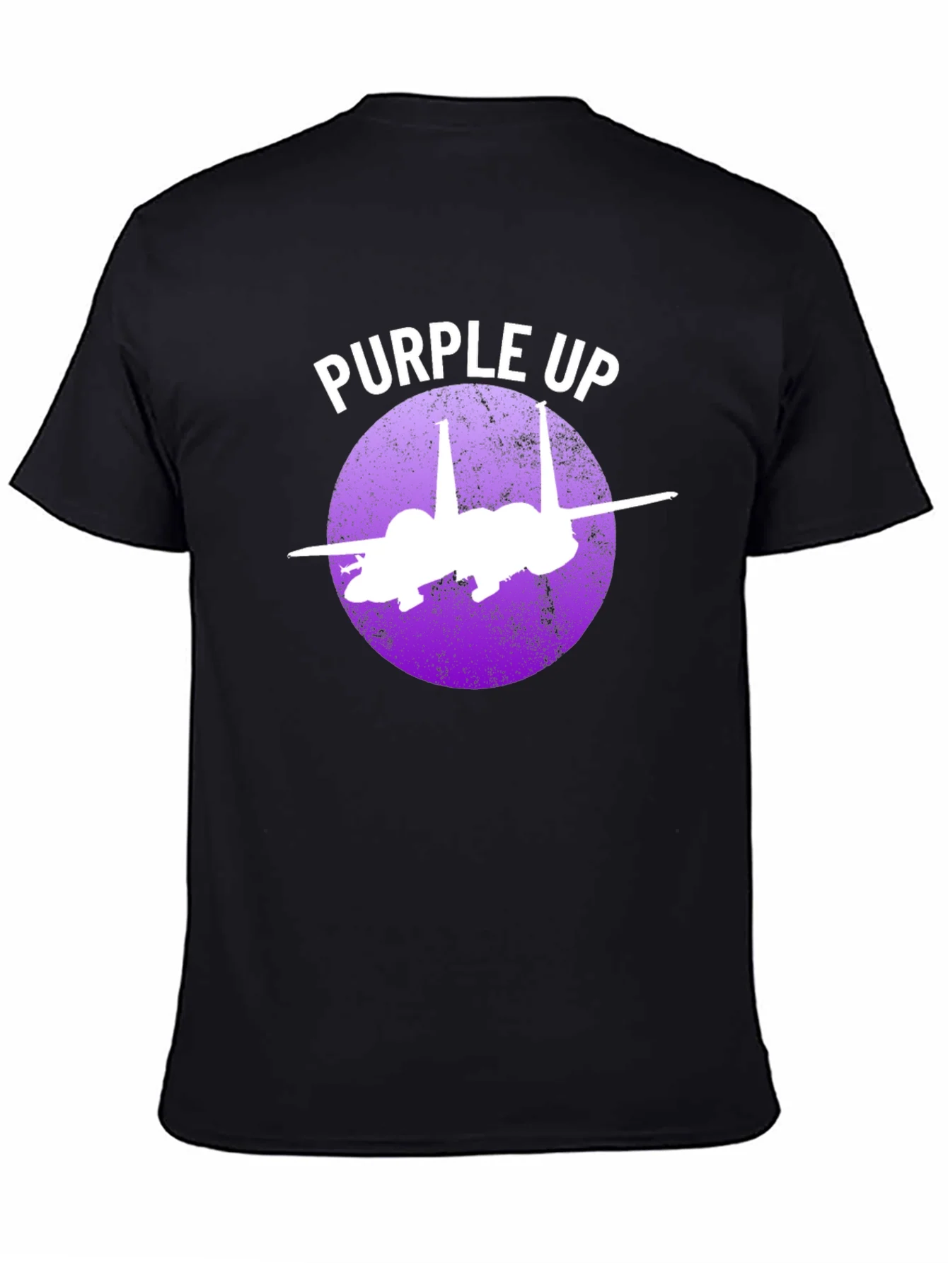 Purple Up F-15 Fighter Jet Graphic T-Shirt