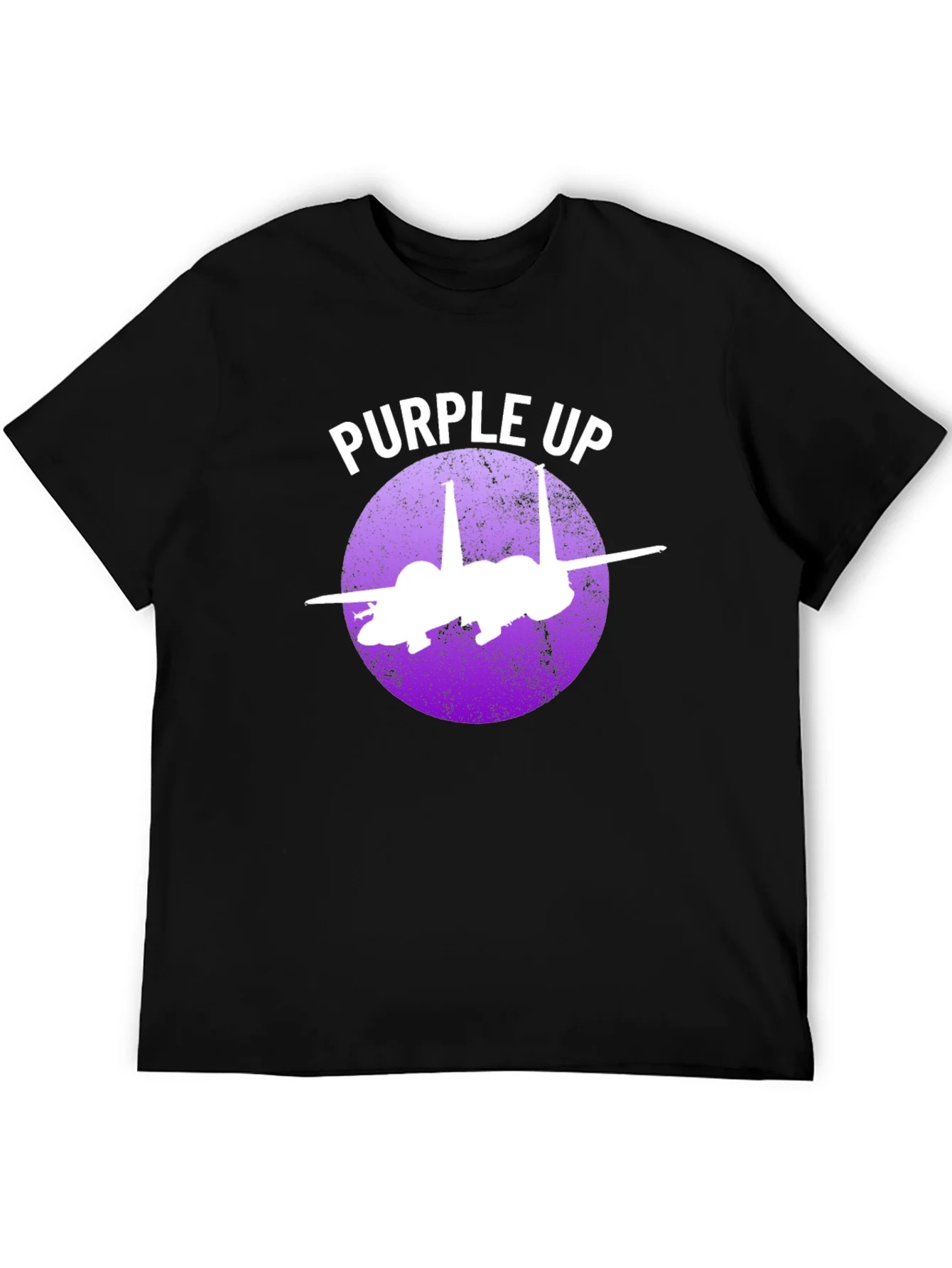 Purple Up F-15 Fighter Jet Graphic T-Shirt