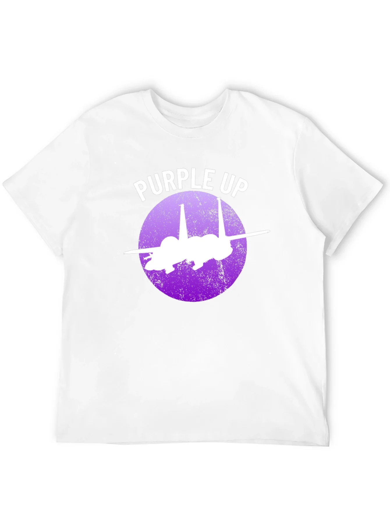 Purple Up F-15 Fighter Jet Graphic T-Shirt