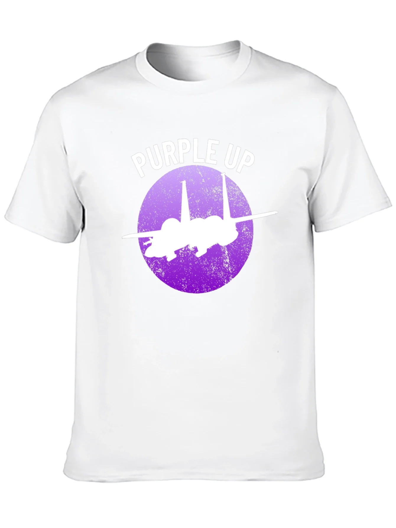 Purple Up F-15 Fighter Jet Graphic T-Shirt