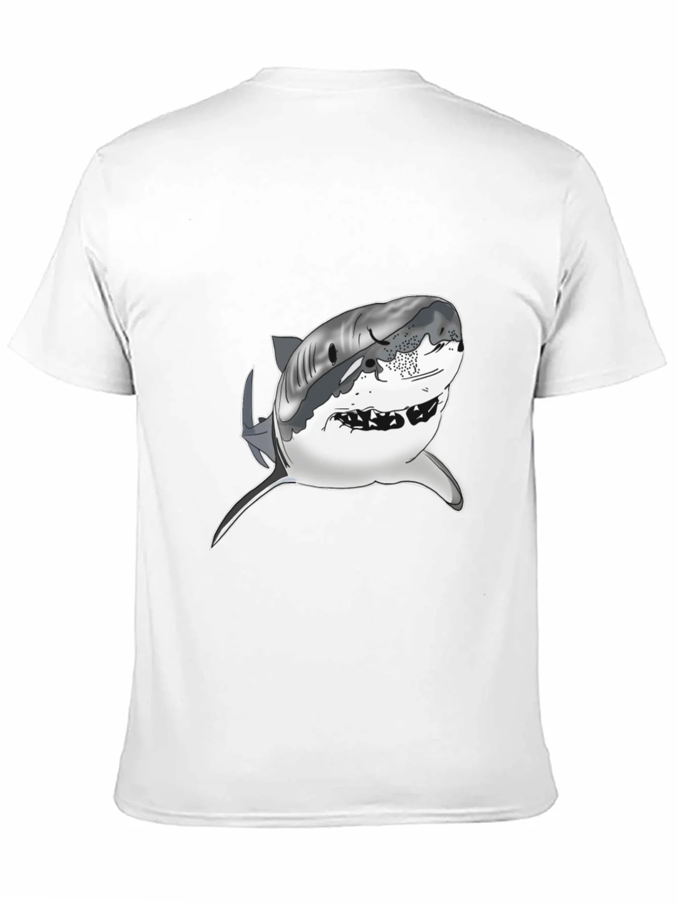 Shark Graphic Tee - Mens Black Cotton T-Shirt