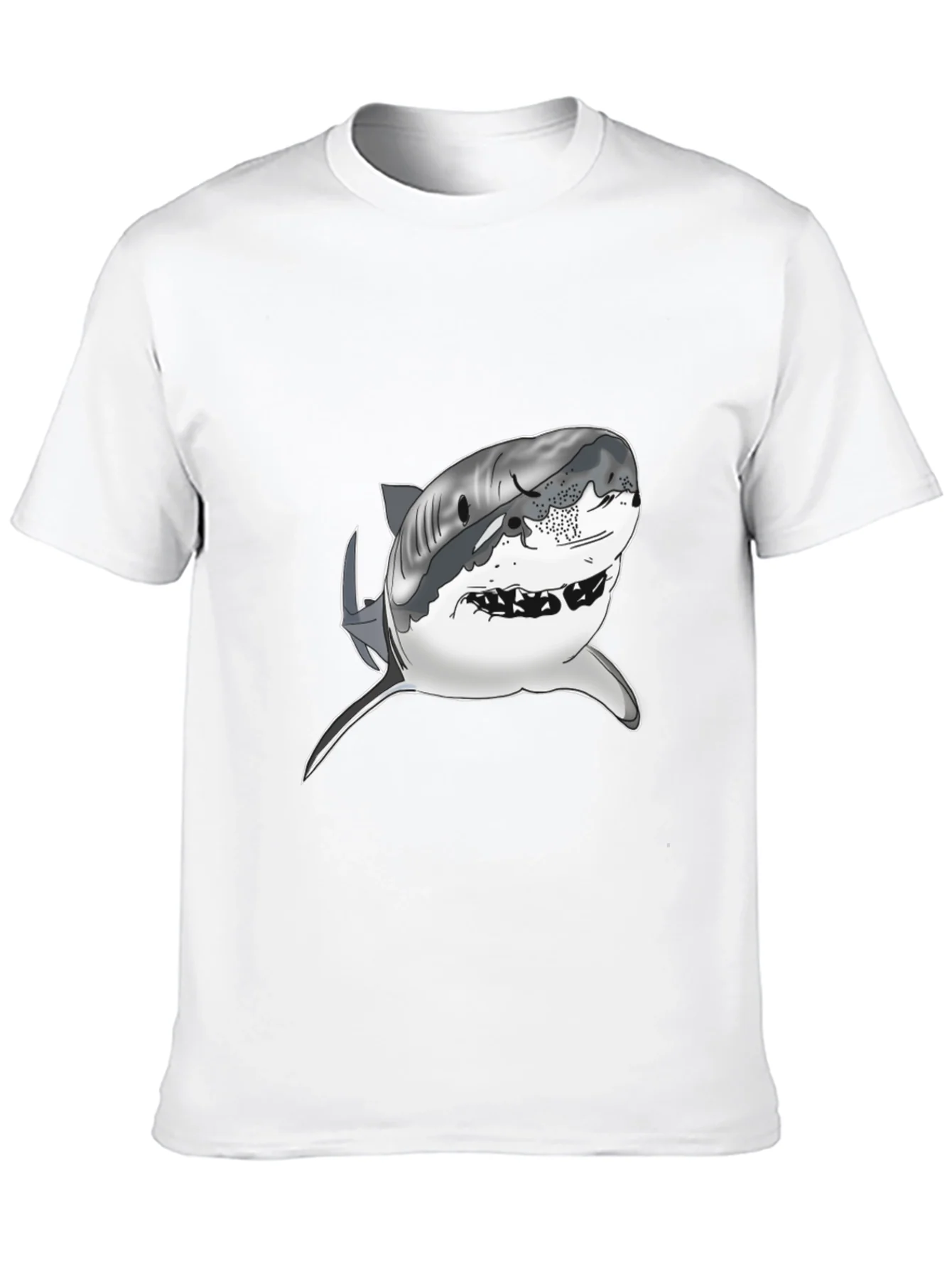 Shark Graphic Tee - Mens Black Cotton T-Shirt