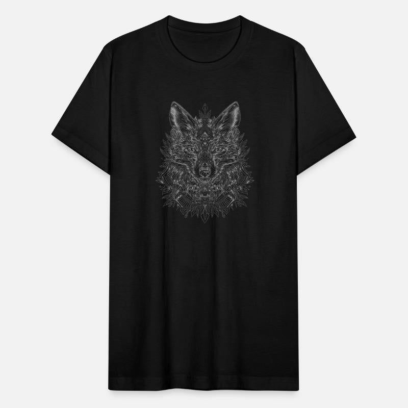 Intricate Monochrome Wolf Illustration Featuring