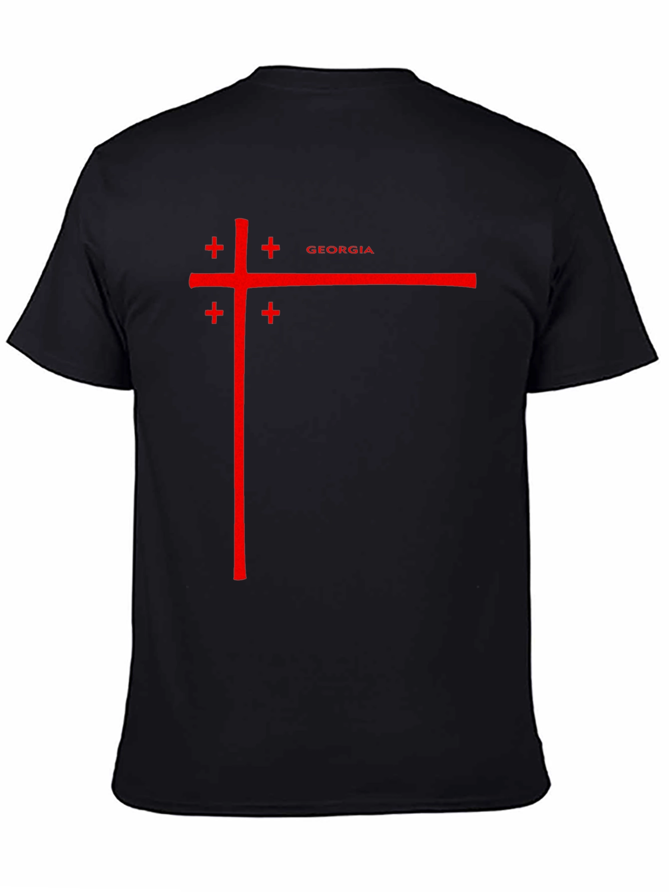 Georgia Flag T-Shirt - Black Cotton Tee