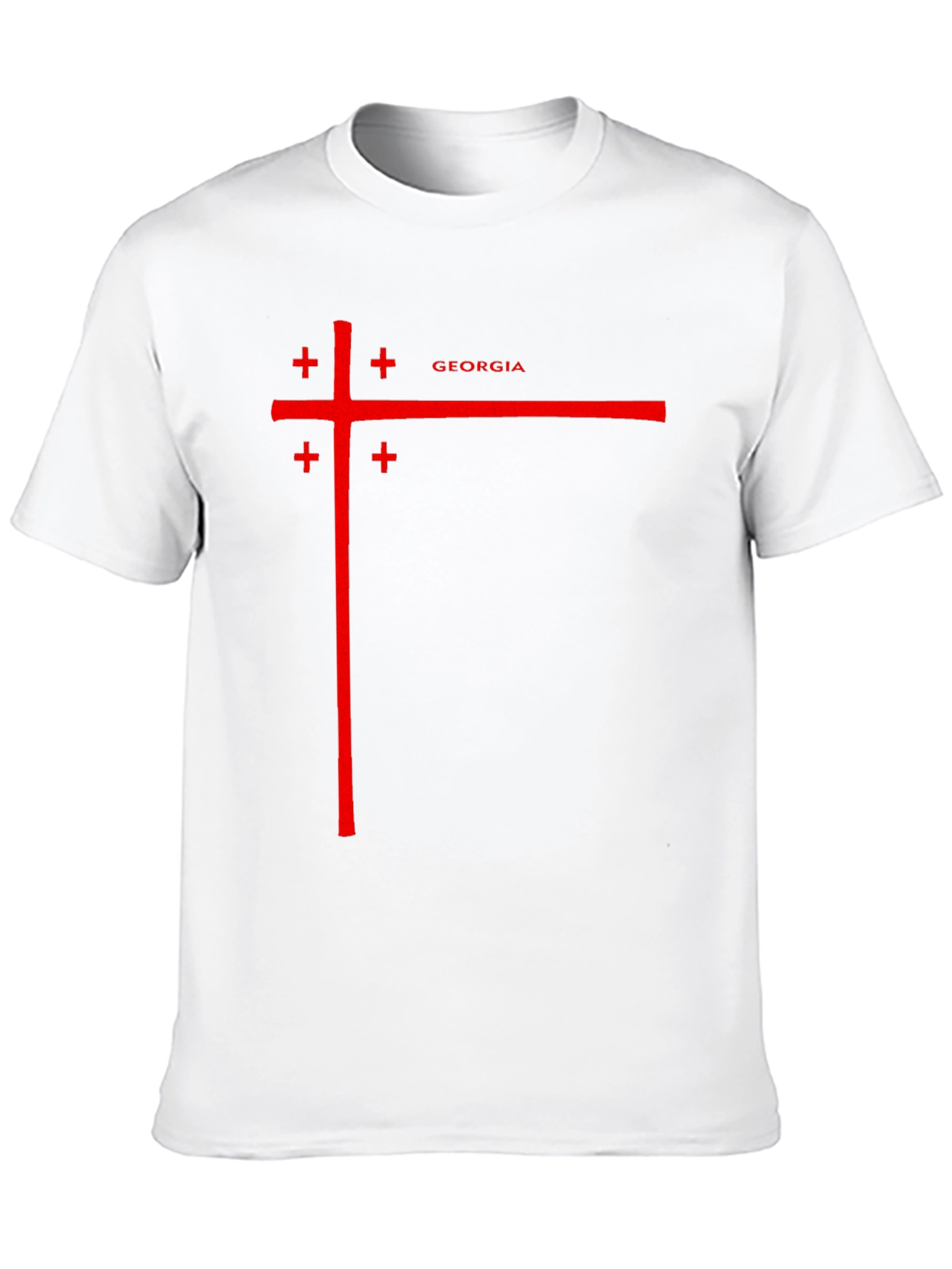 Georgia Flag T-Shirt - Black Cotton Tee