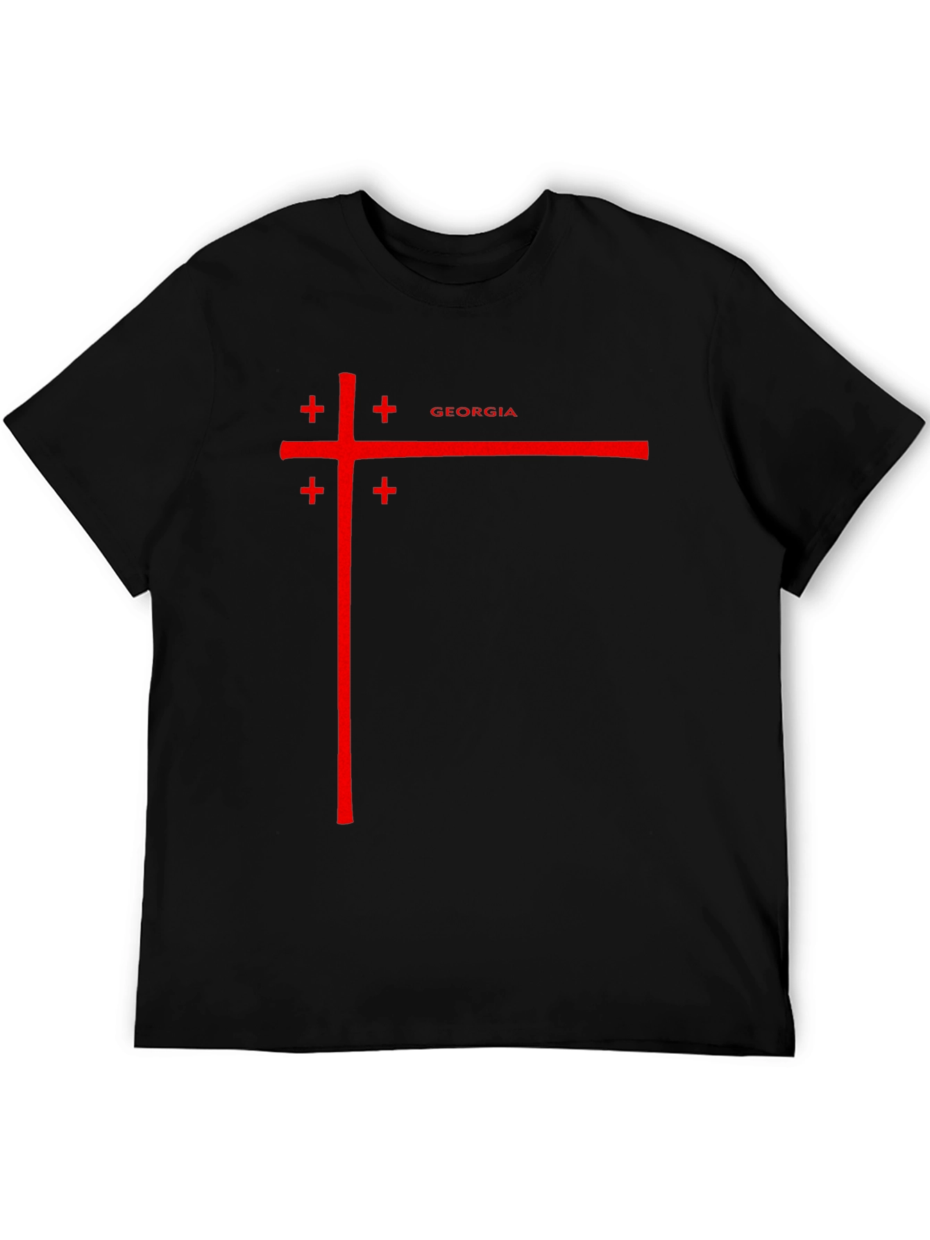 Georgia Flag T-Shirt - Black Cotton Tee
