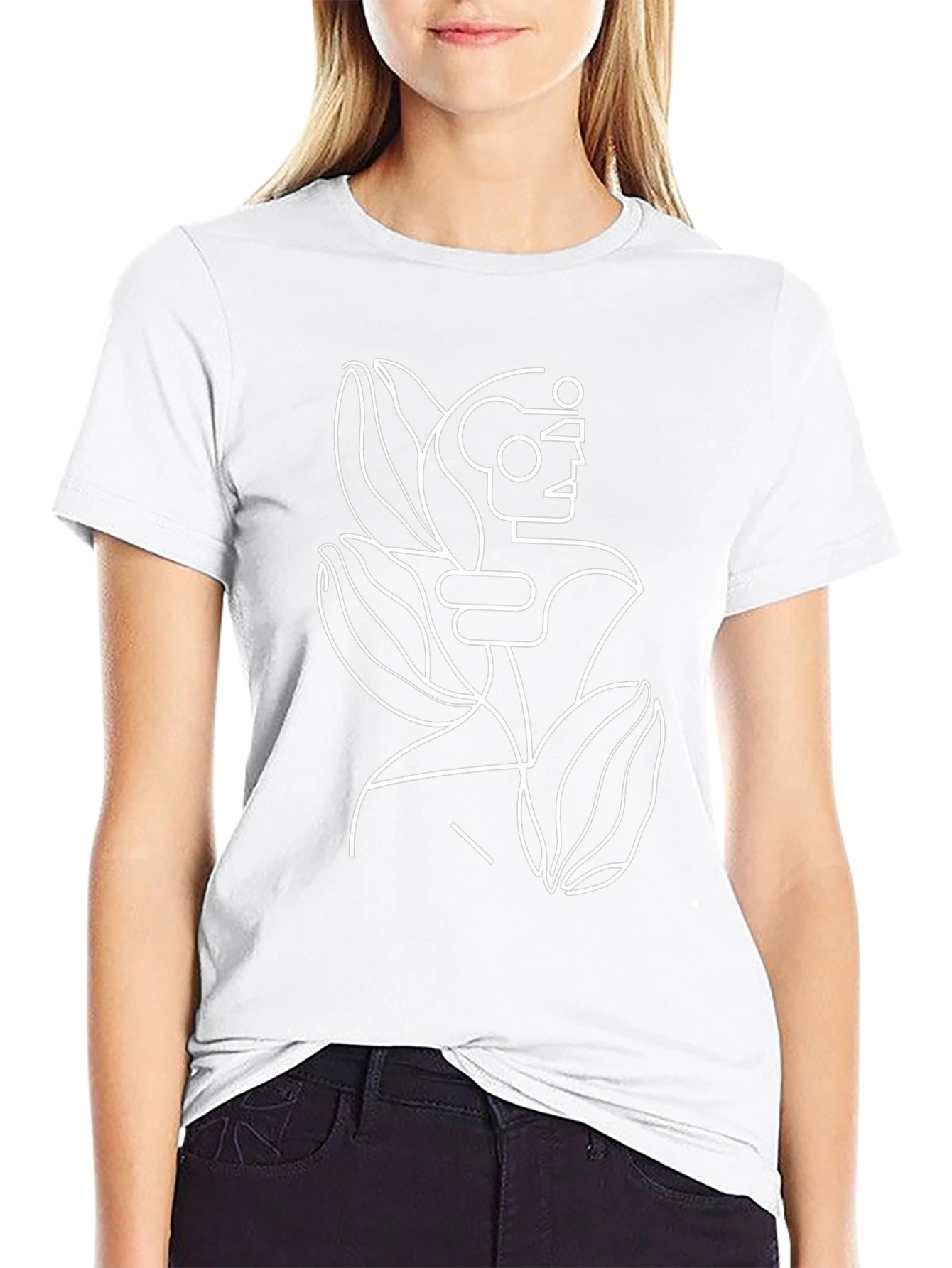 Abstract Line Art Graphic T-Shirt