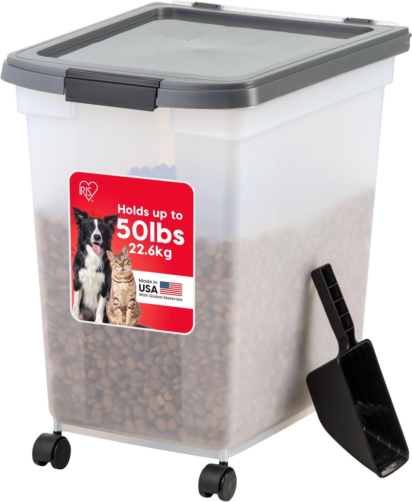 IRIS USA Dog Food Storage Container 50 lbs, with R - Premium Quality