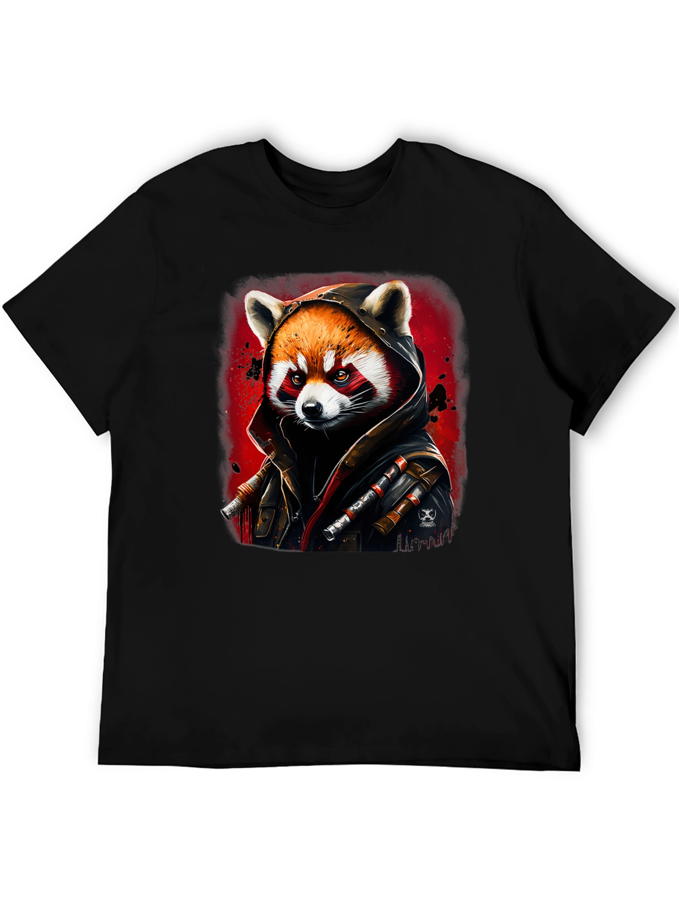 Red Panda Rogue Black T-Shirt