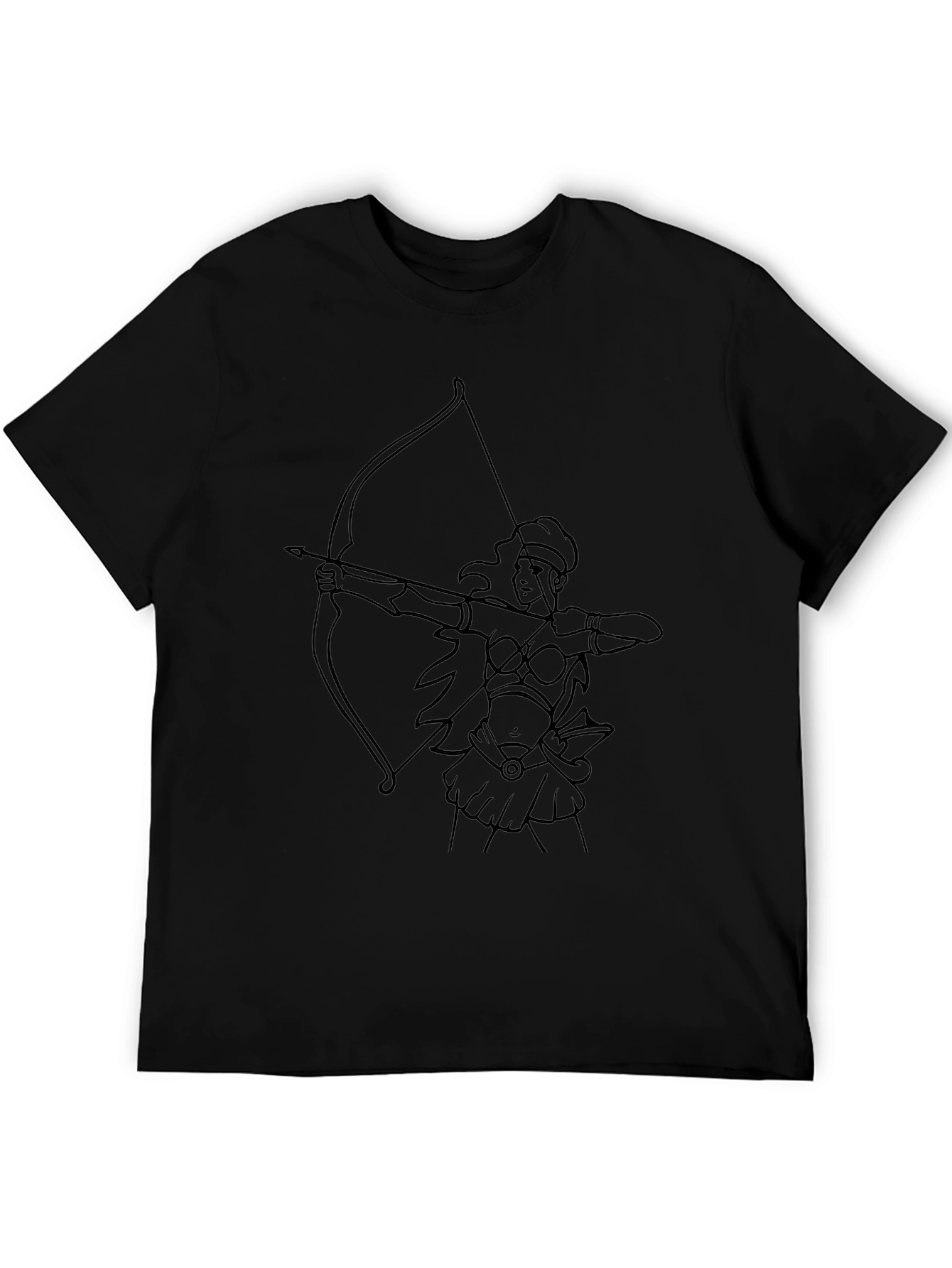Archer Woman Line Art Black T-Shirt