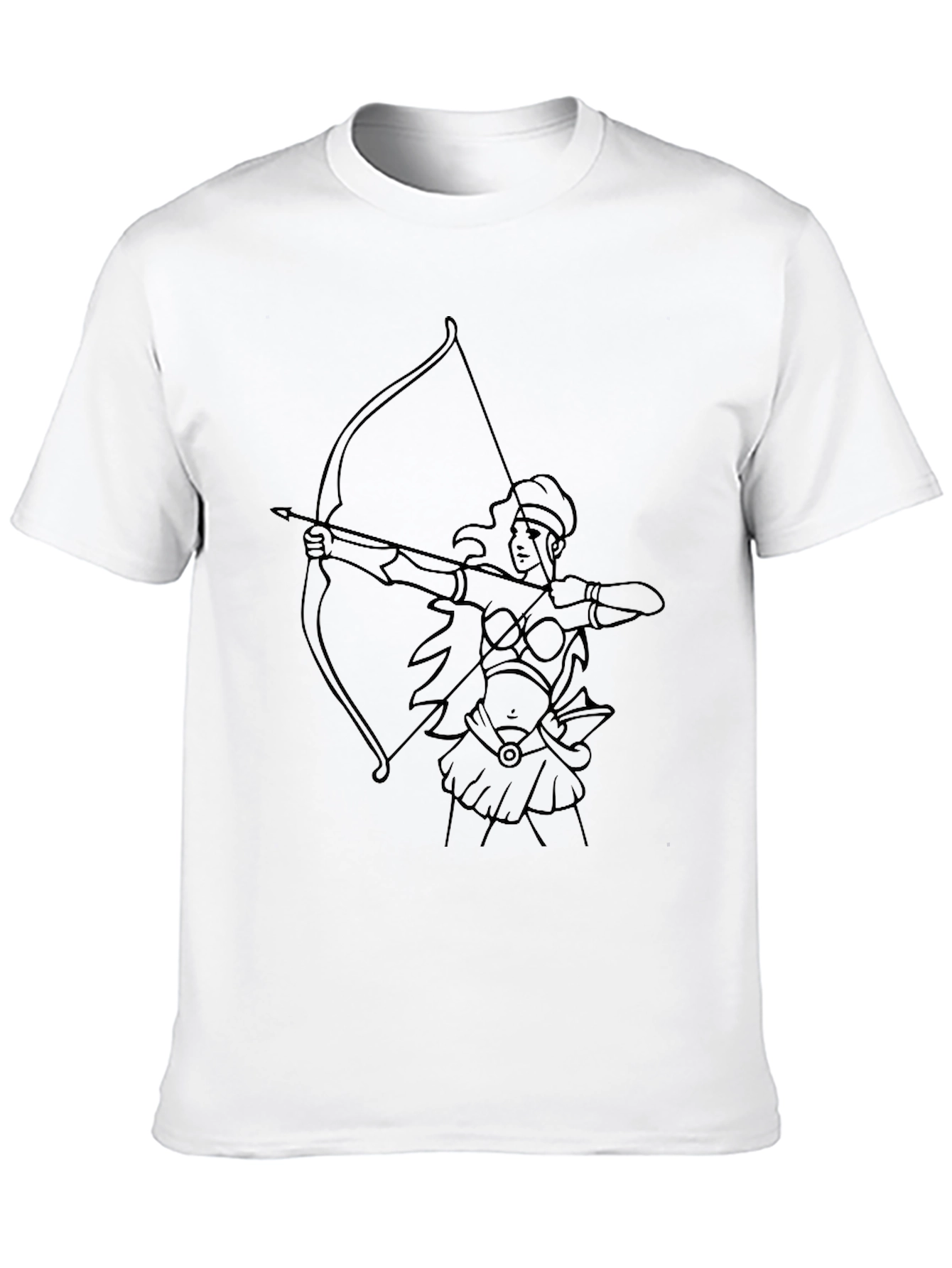 Archer Woman Line Art Black T-Shirt