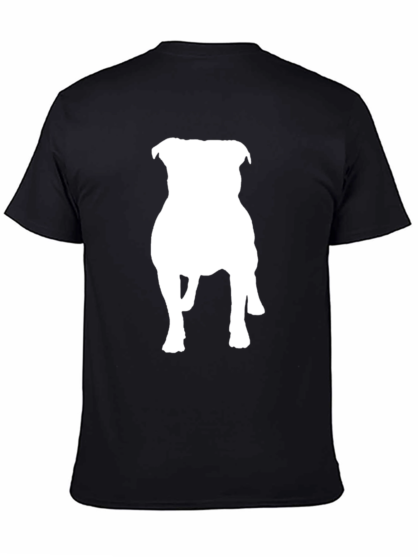 Black T-Shirt with White Dog Silhouette