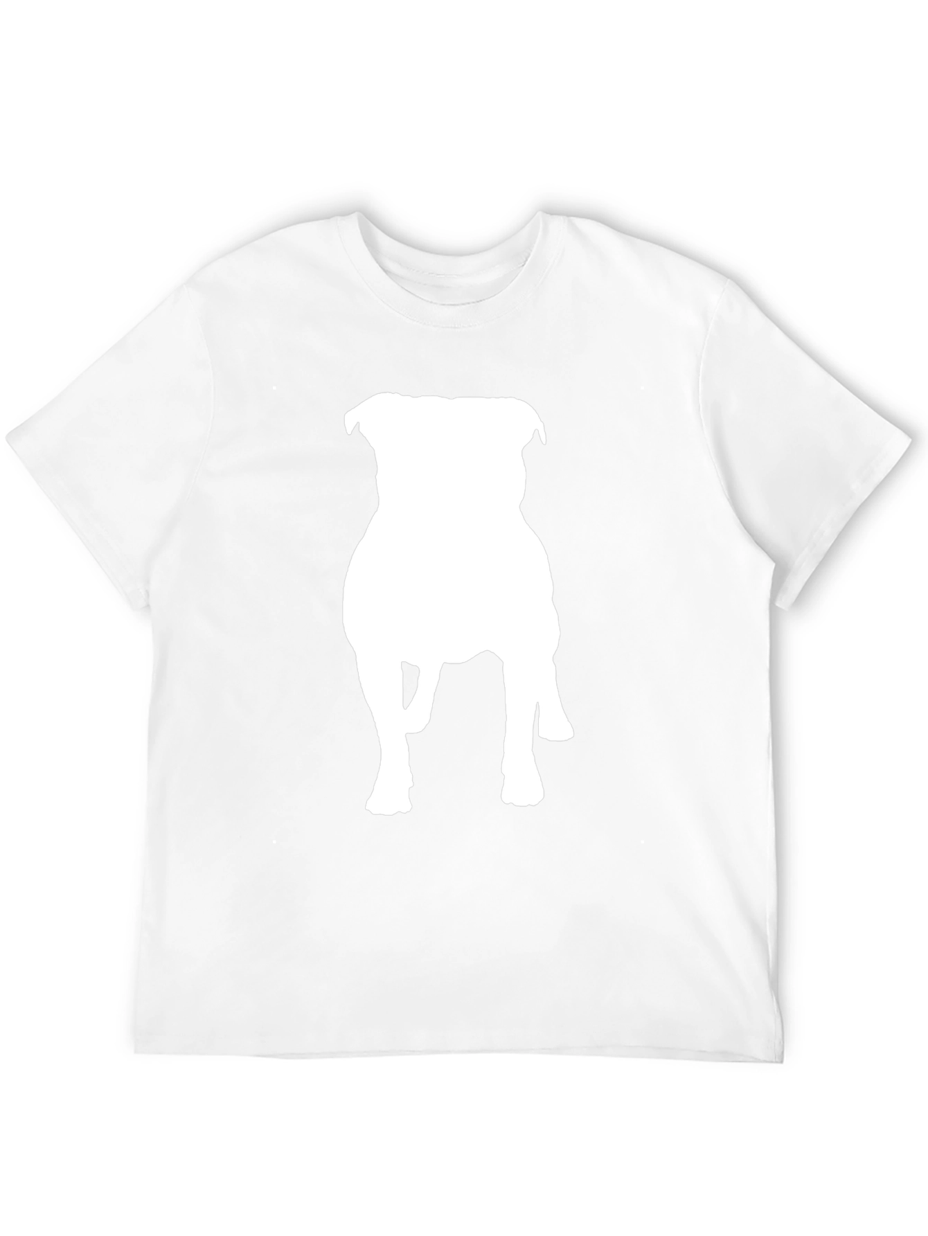 Black T-Shirt with White Dog Silhouette