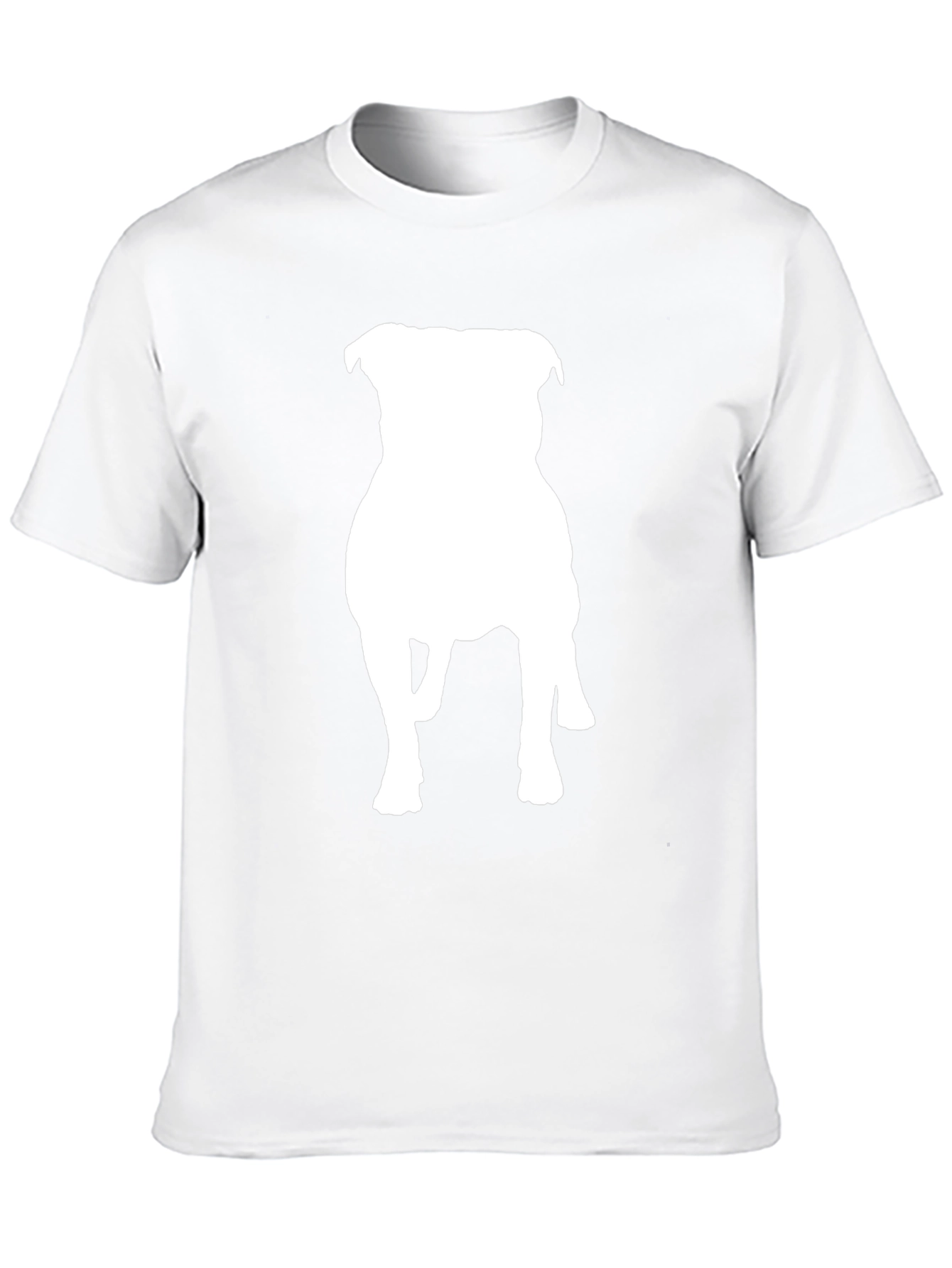 Black T-Shirt with White Dog Silhouette