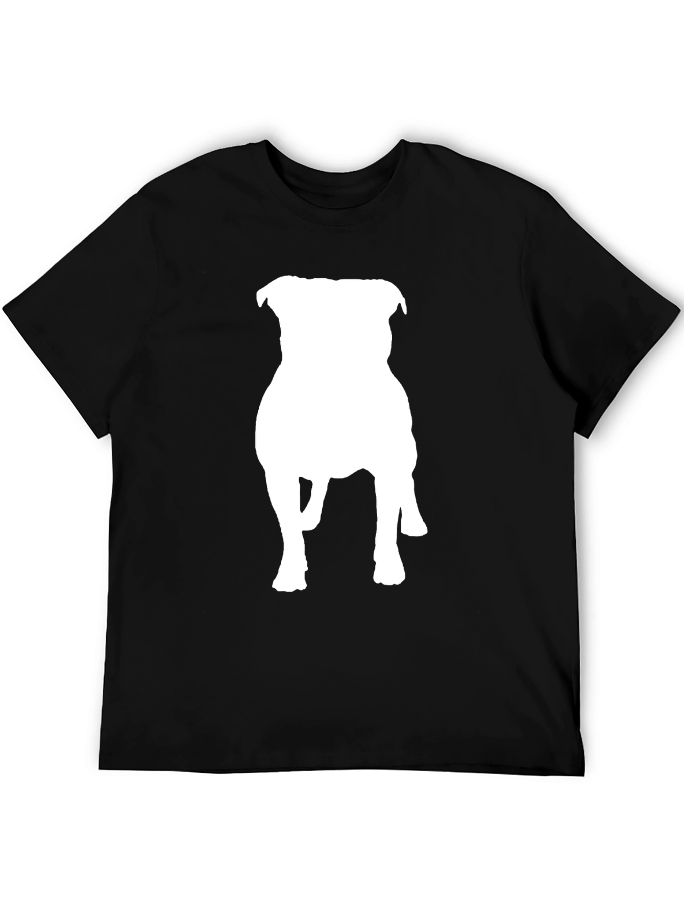 Black T-Shirt with White Dog Silhouette