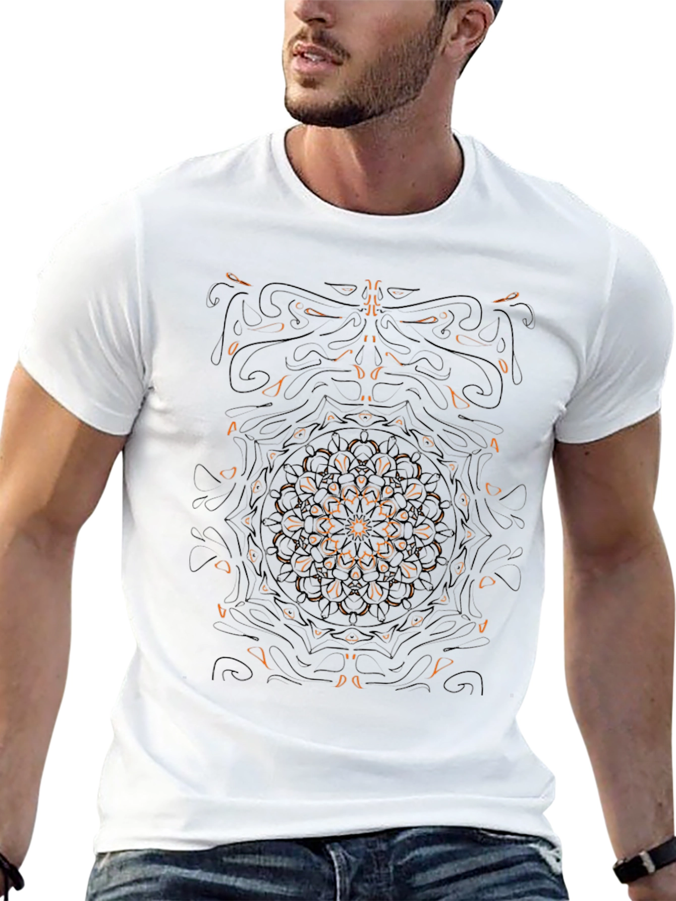 Abstract Graphic Black Tee