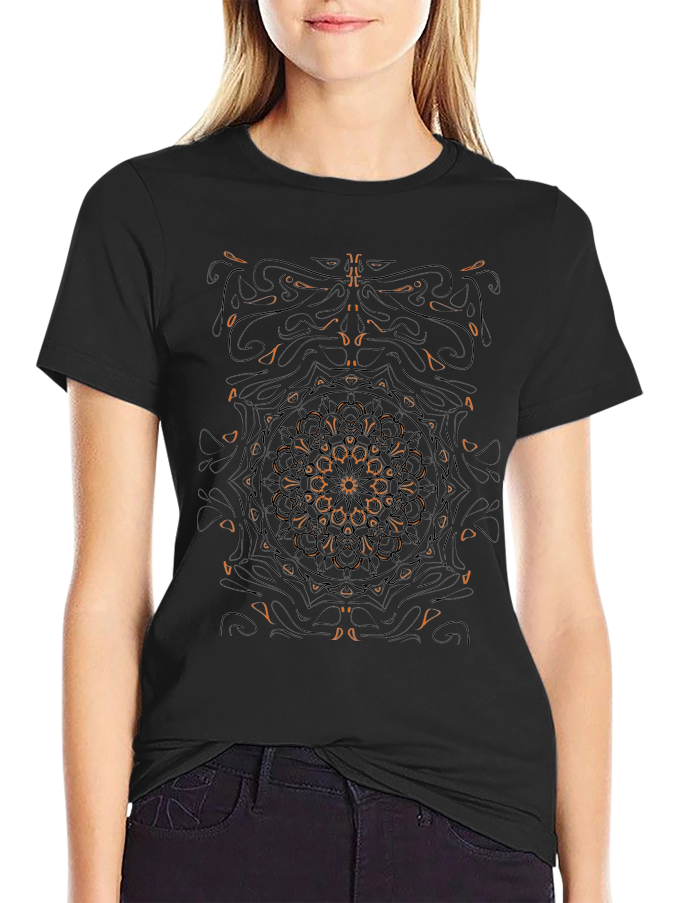 Abstract Graphic Black Tee