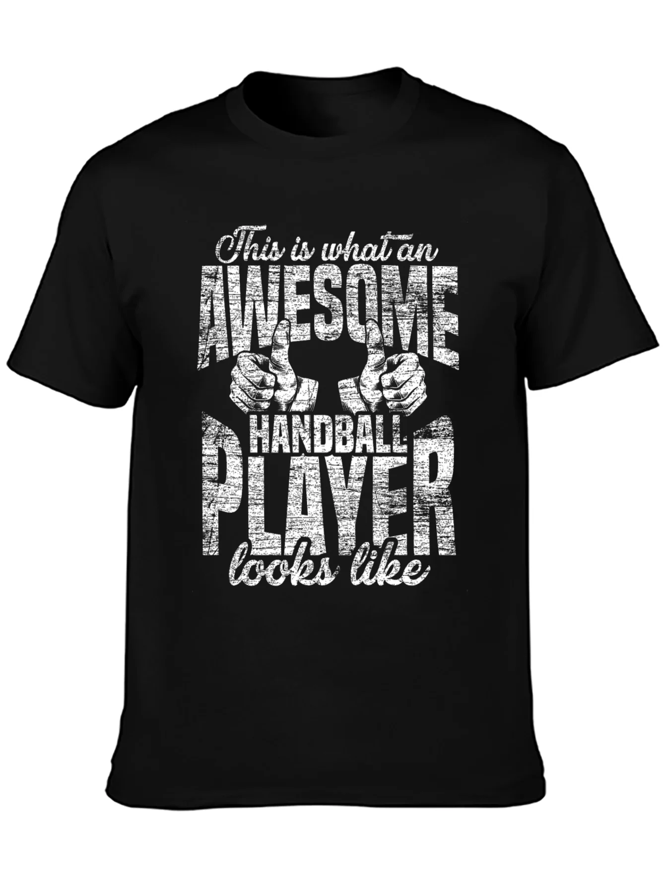 Awesome Handball Player Graphic Tee - Black