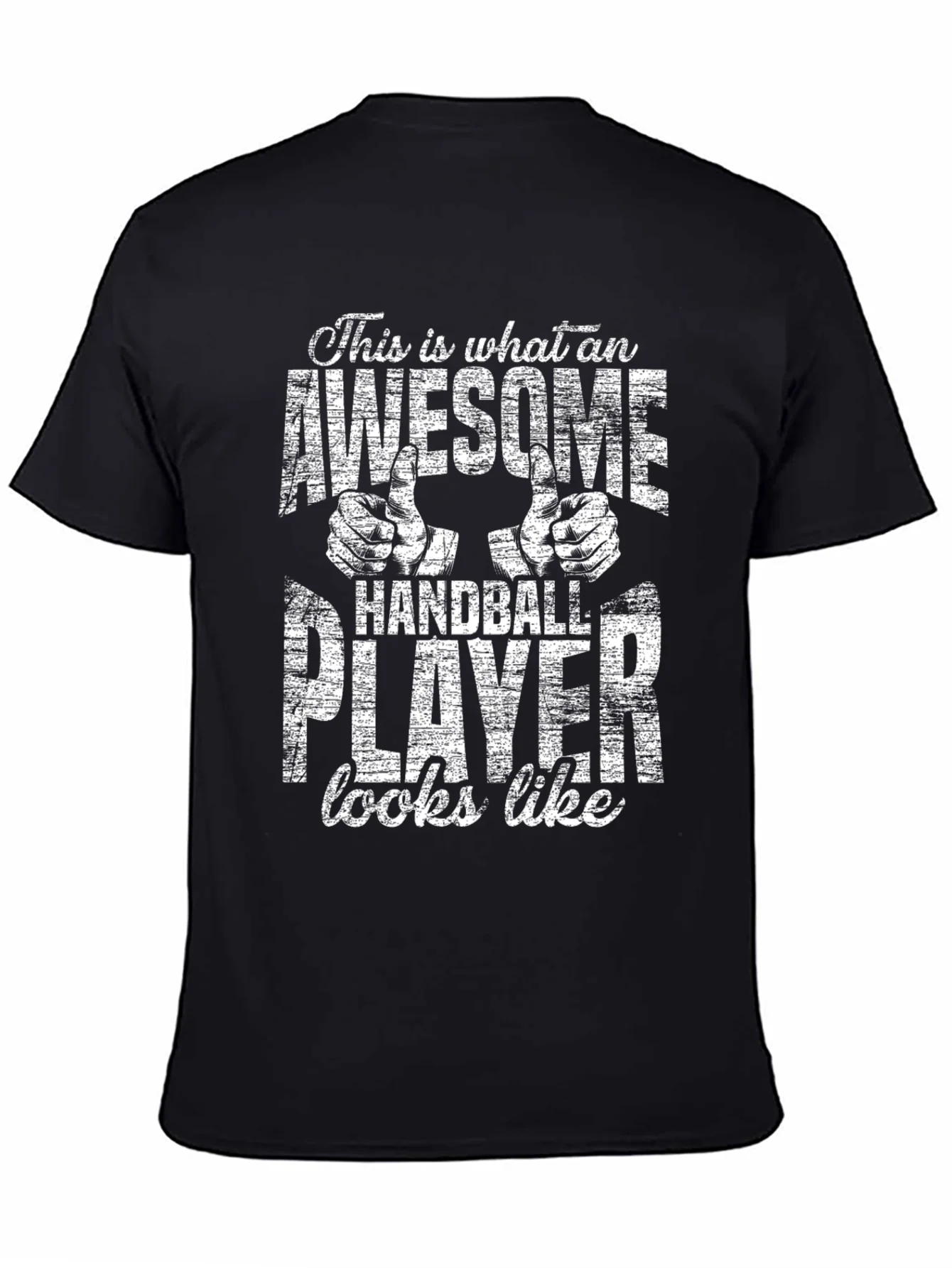 Awesome Handball Player Graphic Tee - Black