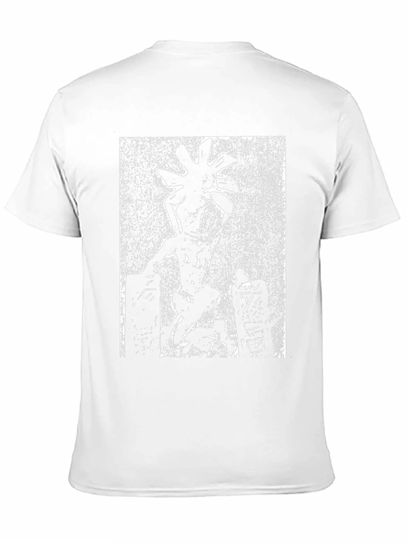 Unique Graphic Tee: Black and White Figure Print