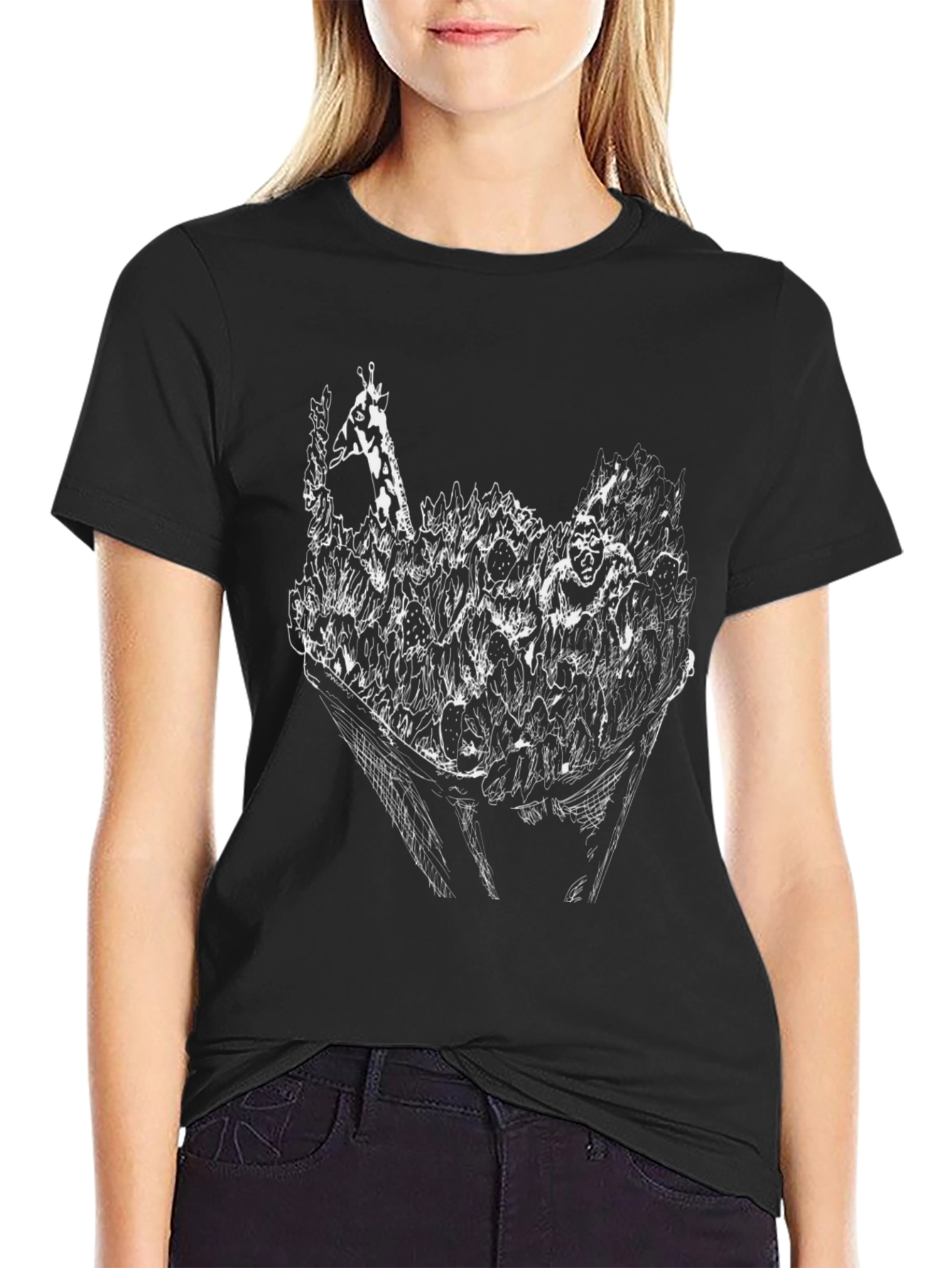 Abstract Black Graphic Tee - Unique Artwork T-Shirt