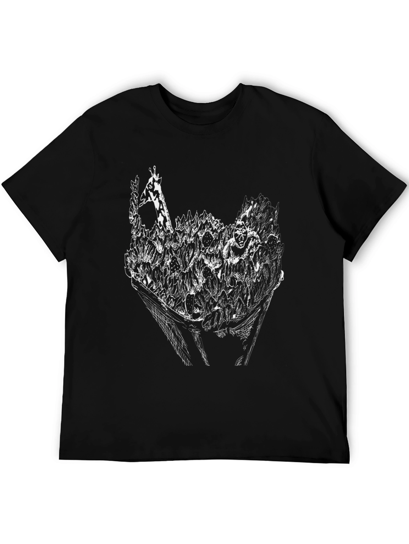 Abstract Black Graphic Tee - Unique Artwork T-Shirt